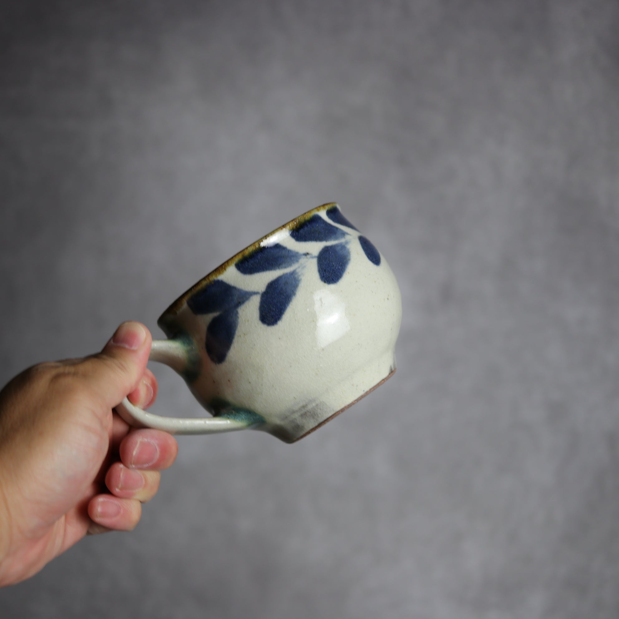 スープカップ1 呉須釉 双葉 やちむん 陶器 やちむん工房 mug