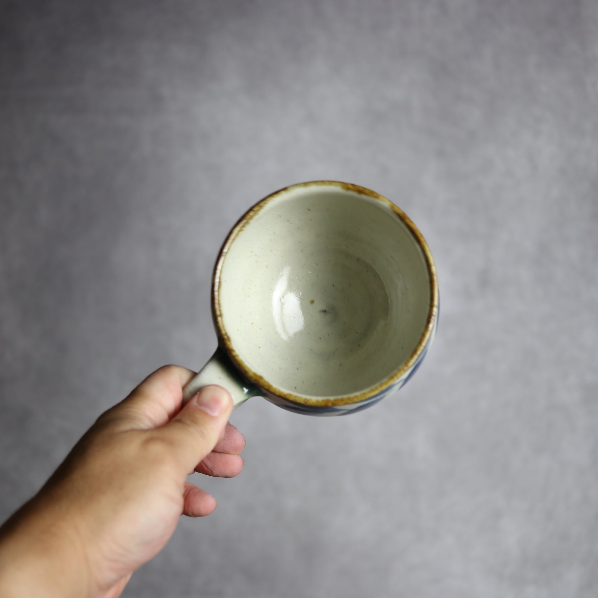 スープカップ1 呉須釉 双葉 やちむん 陶器 やちむん工房 mug