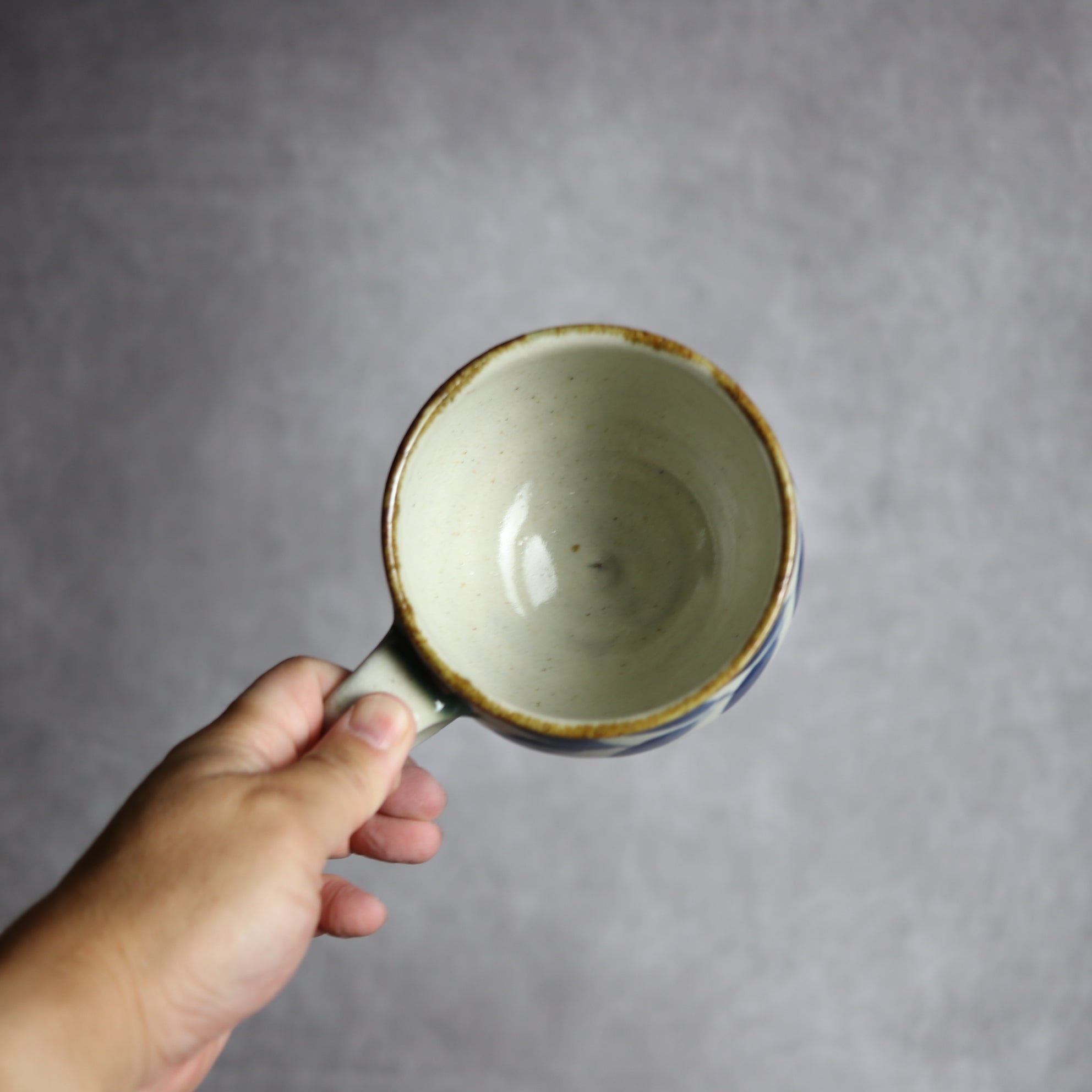 スープカップ1 呉須釉 双葉 やちむん 陶器 やちむん工房 mug