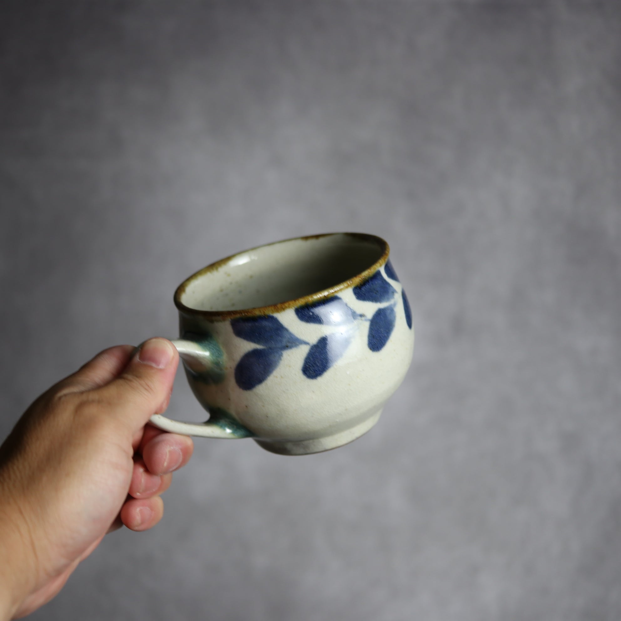 スープカップ1 呉須釉 双葉 やちむん 陶器 やちむん工房 mug