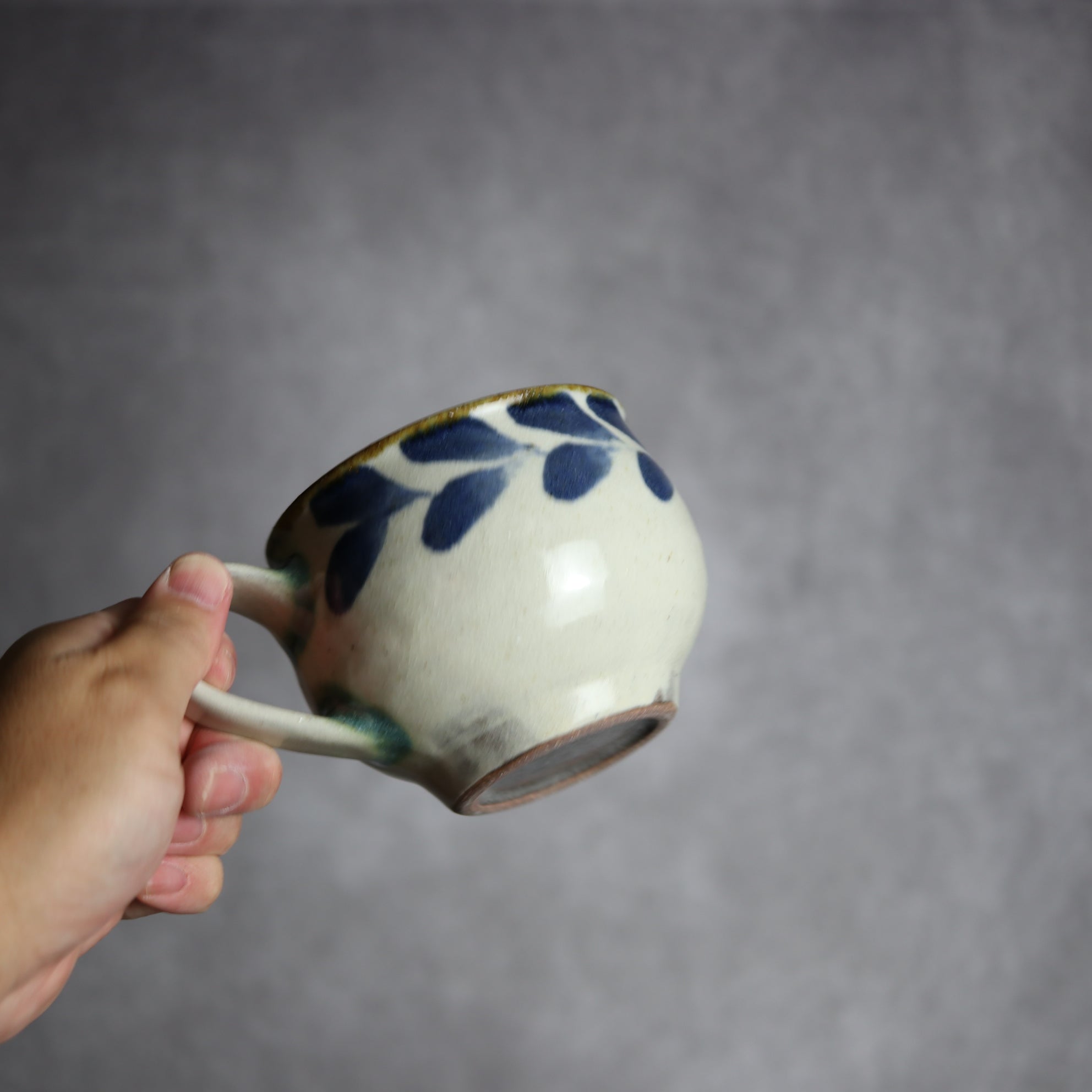 スープカップ1 呉須釉 双葉 やちむん 陶器 やちむん工房 mug