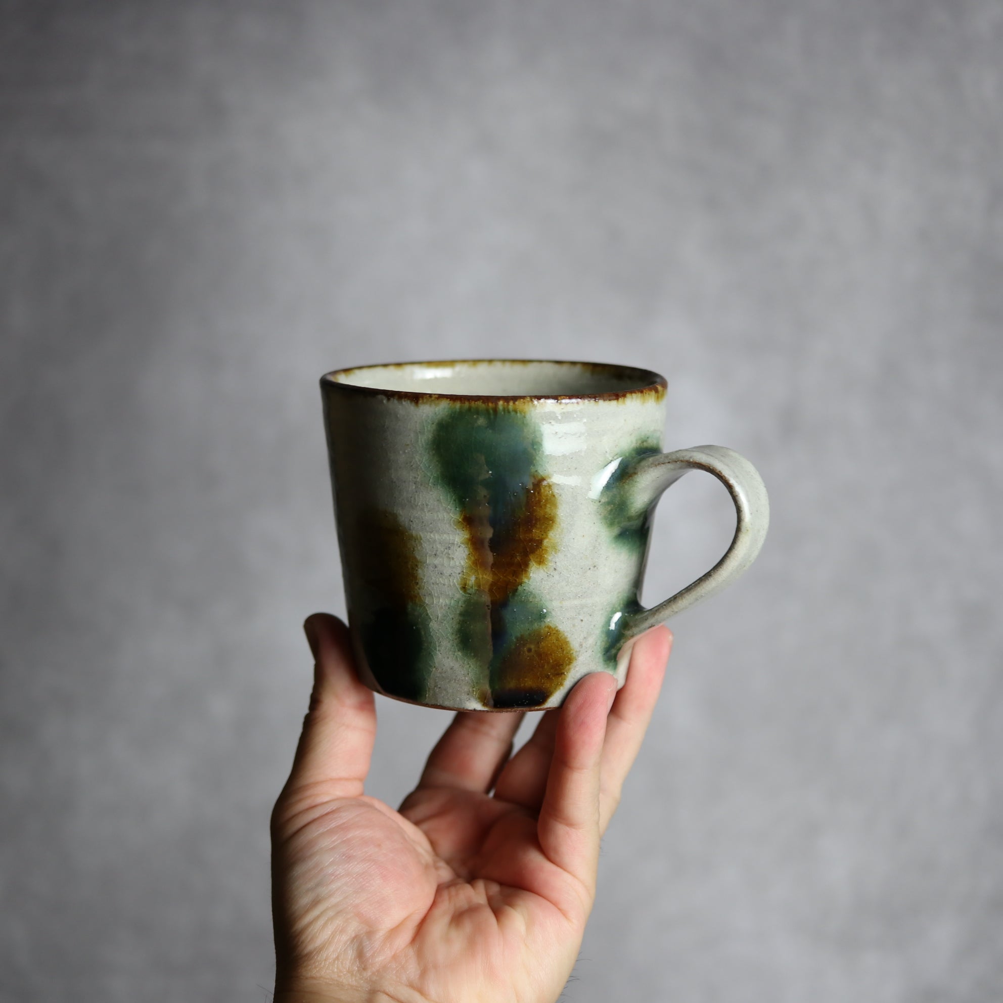 マグカップ1 三彩点打 やちむん 陶器 やちむん工房 mug