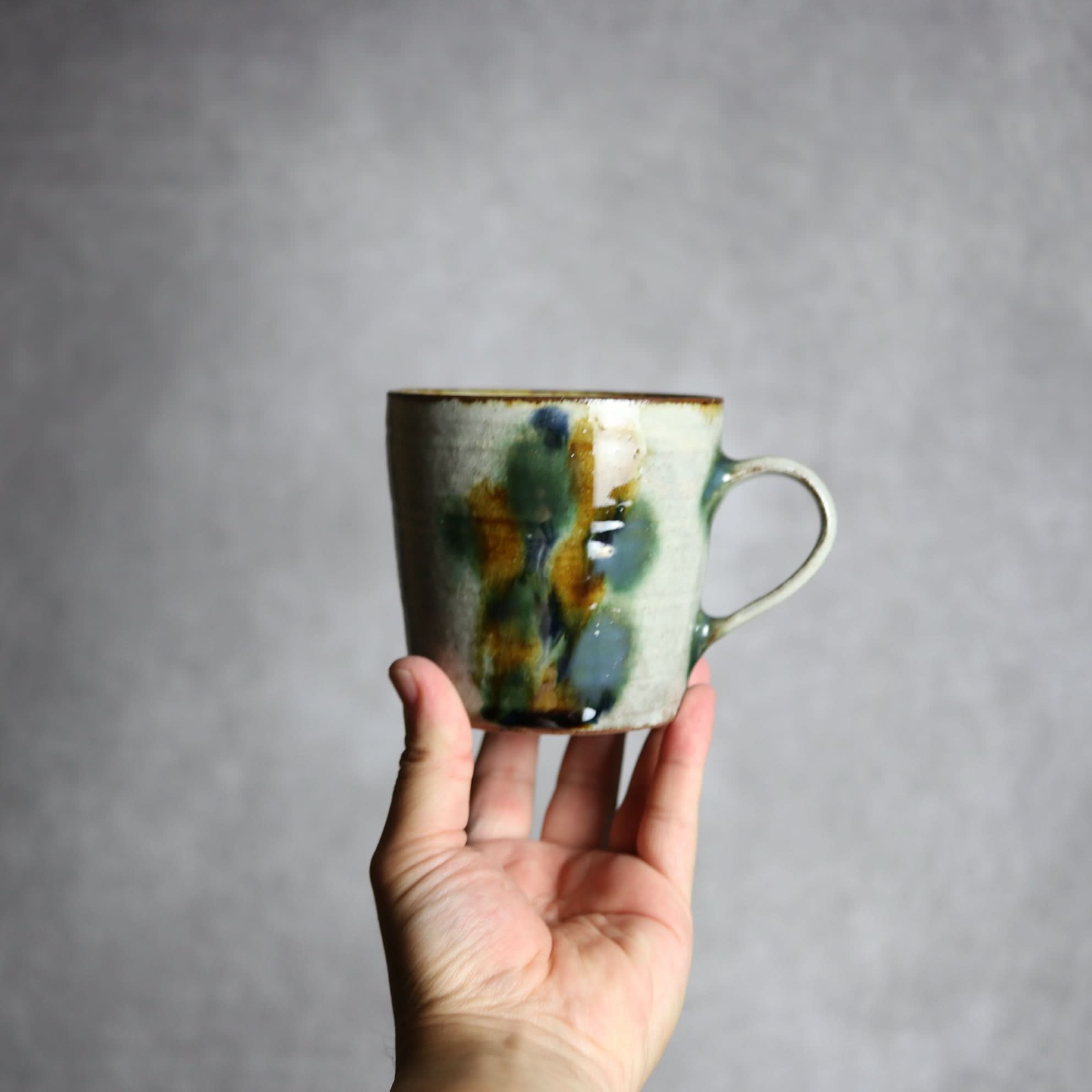 マグカップ2 三彩点打 やちむん 陶器 やちむん工房 mug 陶器.