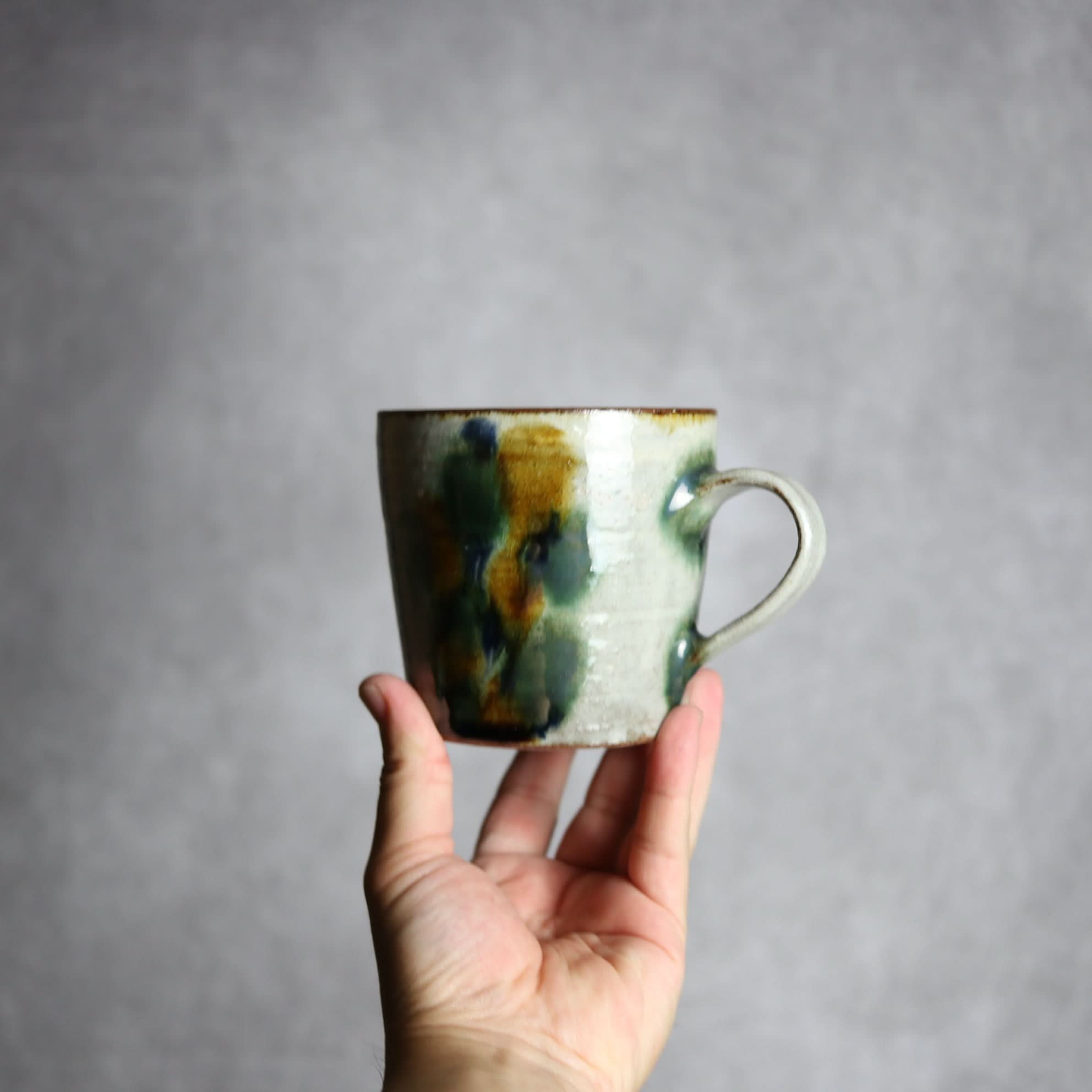 マグカップ2 三彩点打 やちむん 陶器 やちむん工房 mug 陶器.
