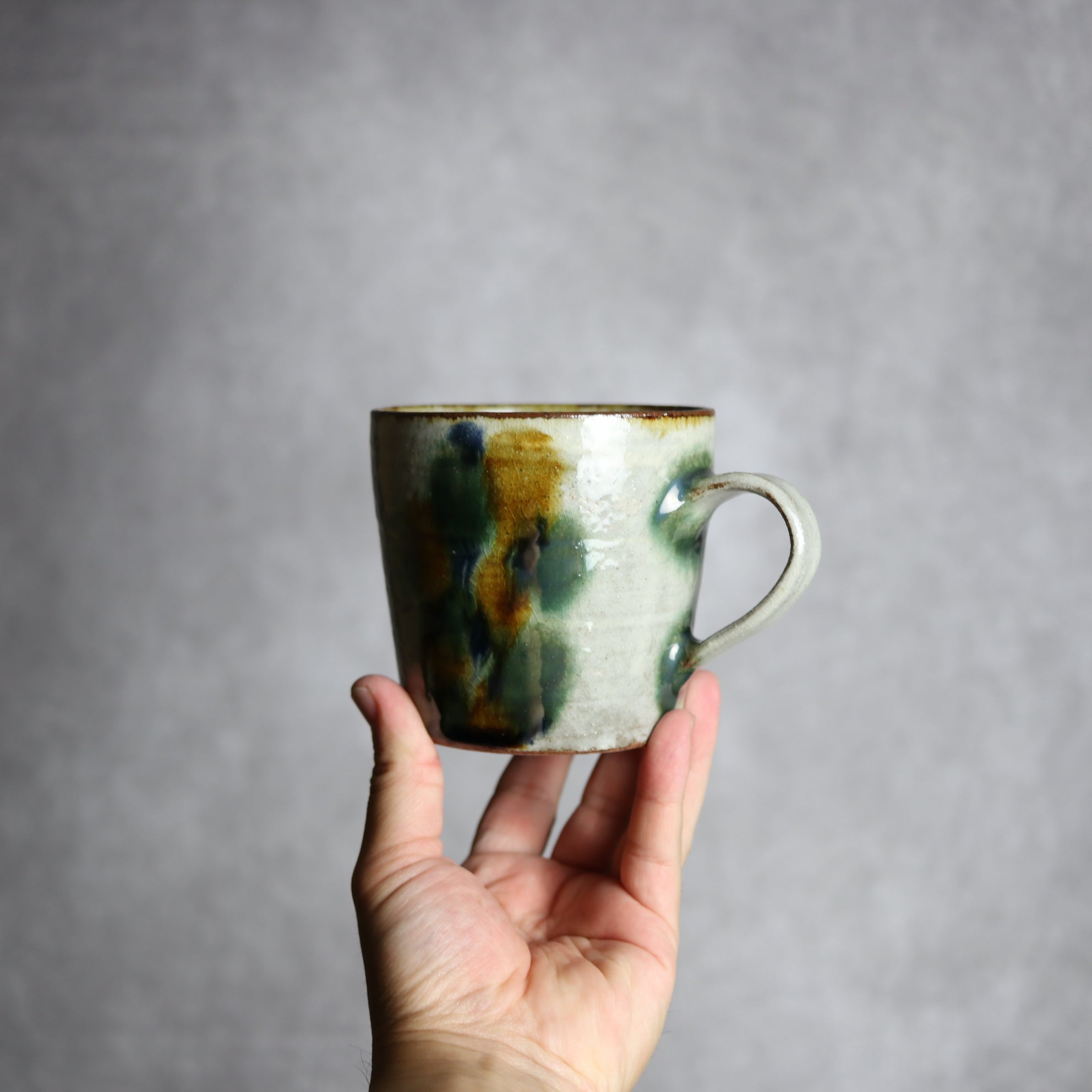 マグカップ2 三彩点打 やちむん 陶器 やちむん工房 mug