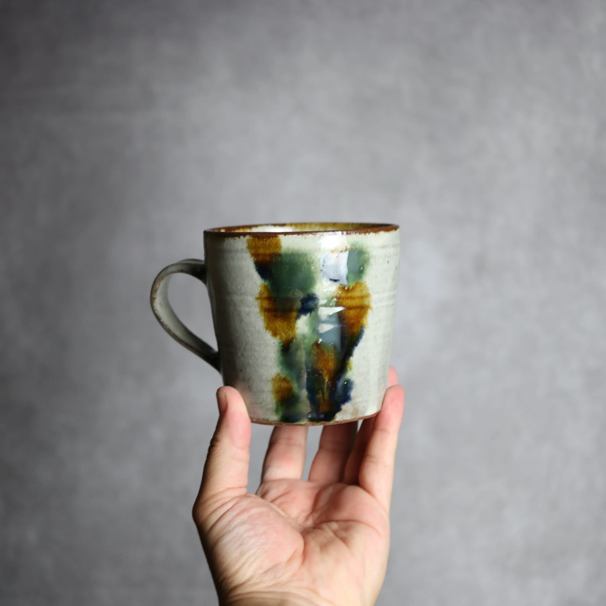 マグカップ2 三彩点打 やちむん 陶器 やちむん工房 mug 陶器.