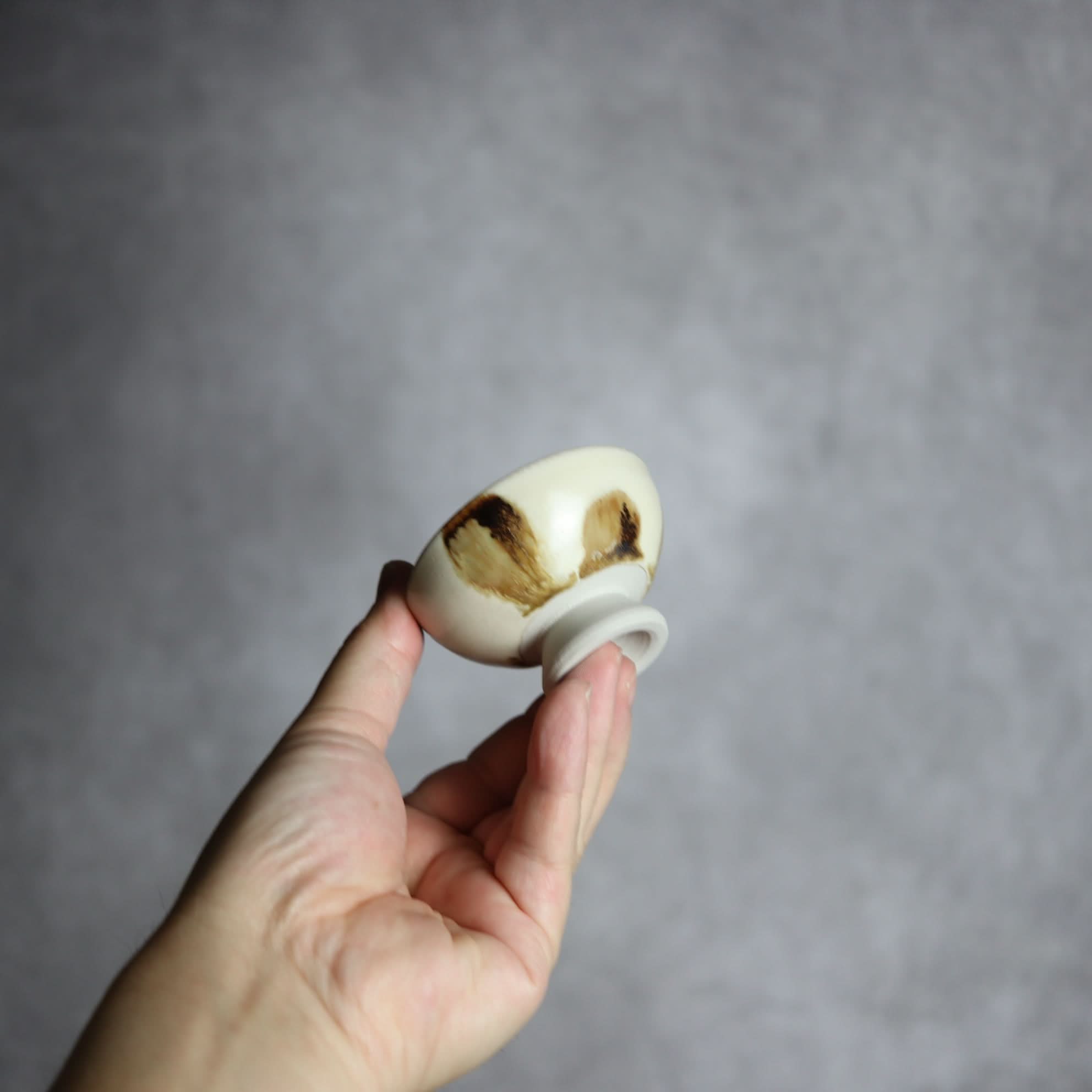 ぐい呑1 飴釉 点打 やちむん 陶器 拓美窯 やちむん 陶器.