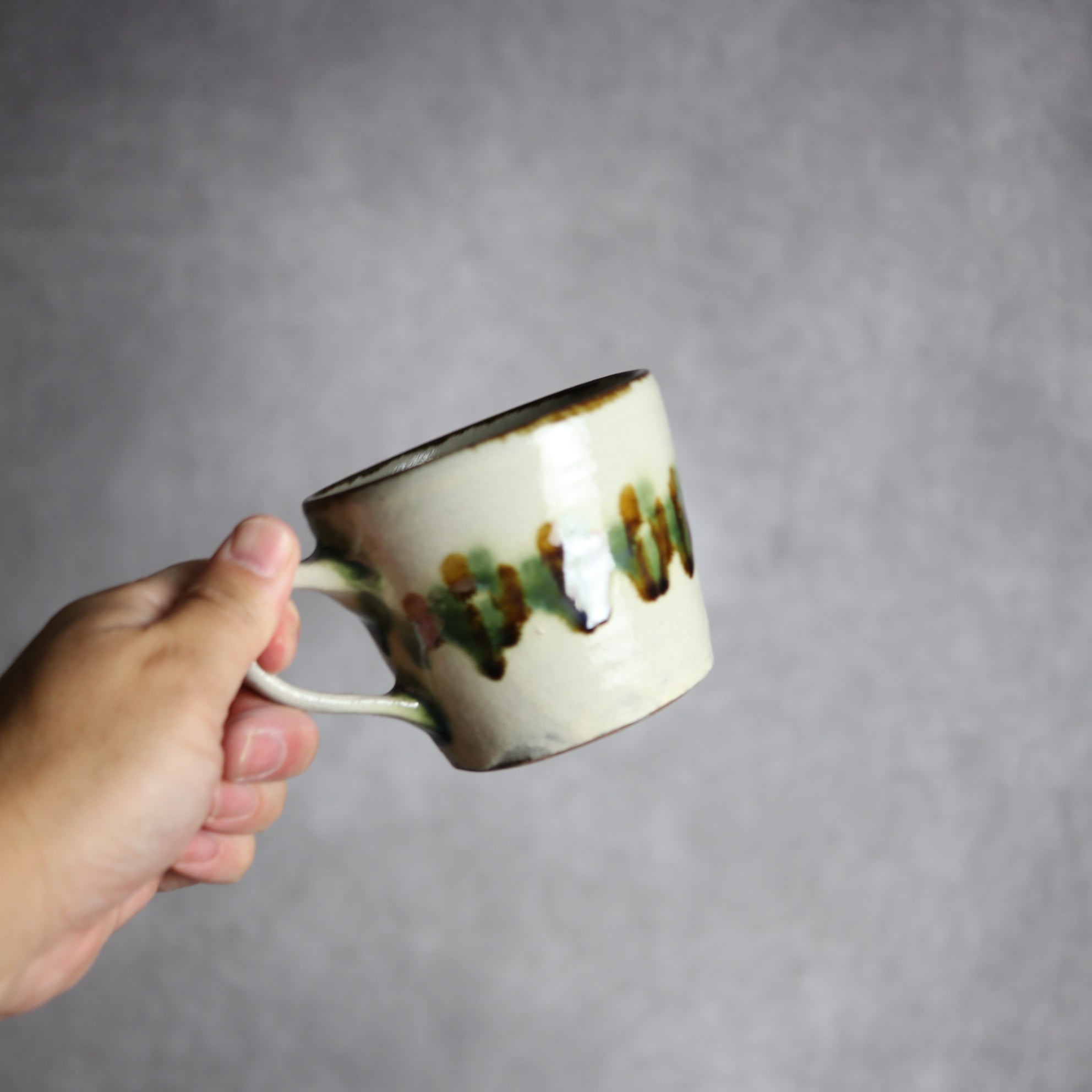 マグカップ3 三彩 点打 やちむん 陶器 やちむん工房 mug