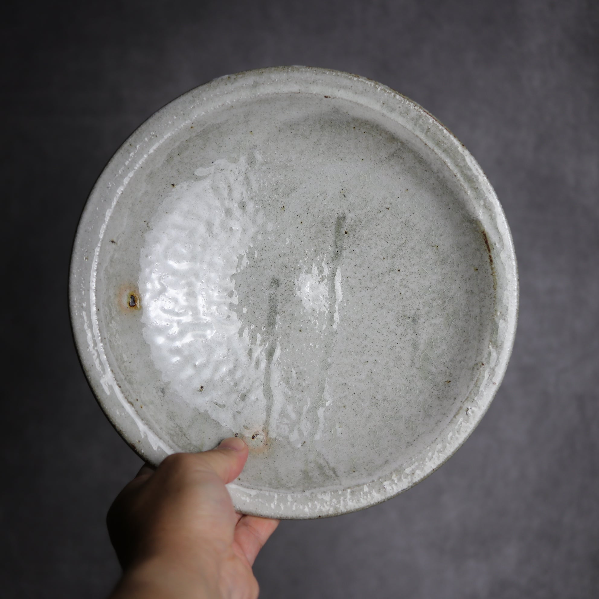 8寸リム丸皿1 白 やちむん 陶器 森製陶所
