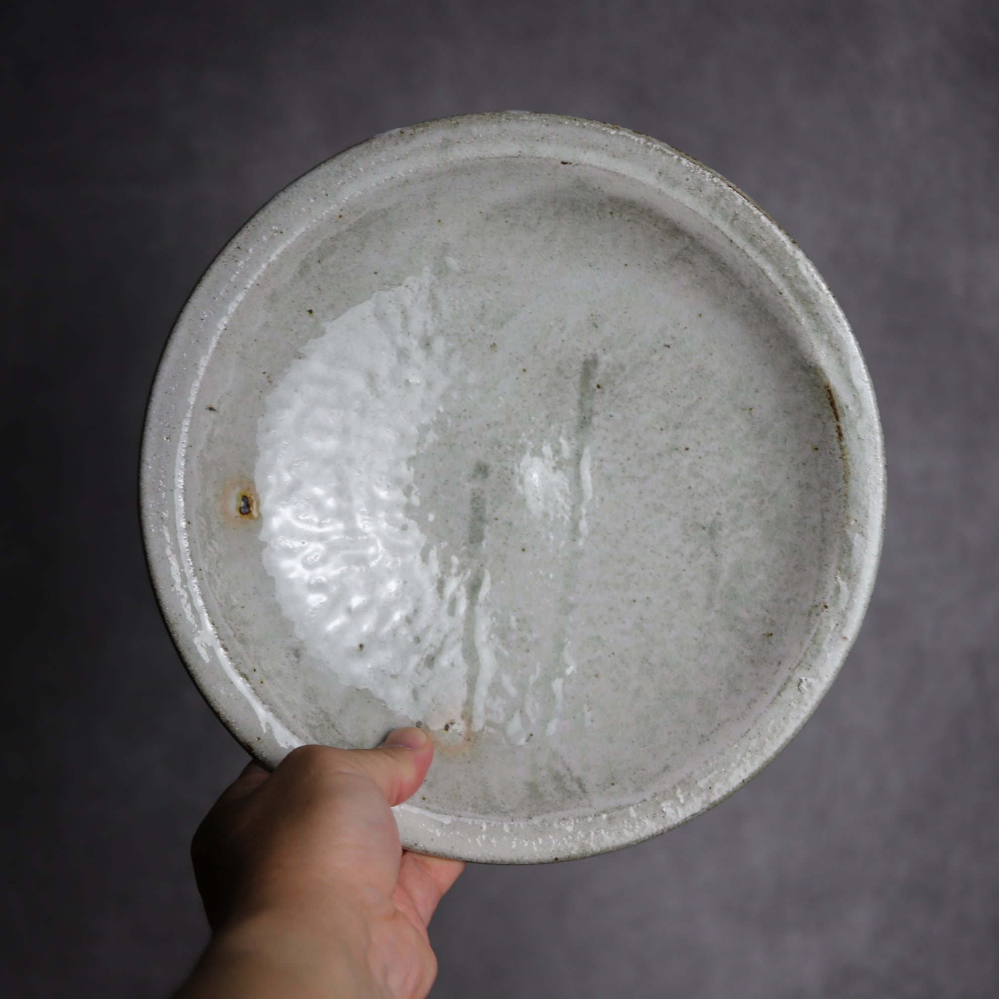 8寸リム丸皿1 白 やちむん 陶器 森製陶所