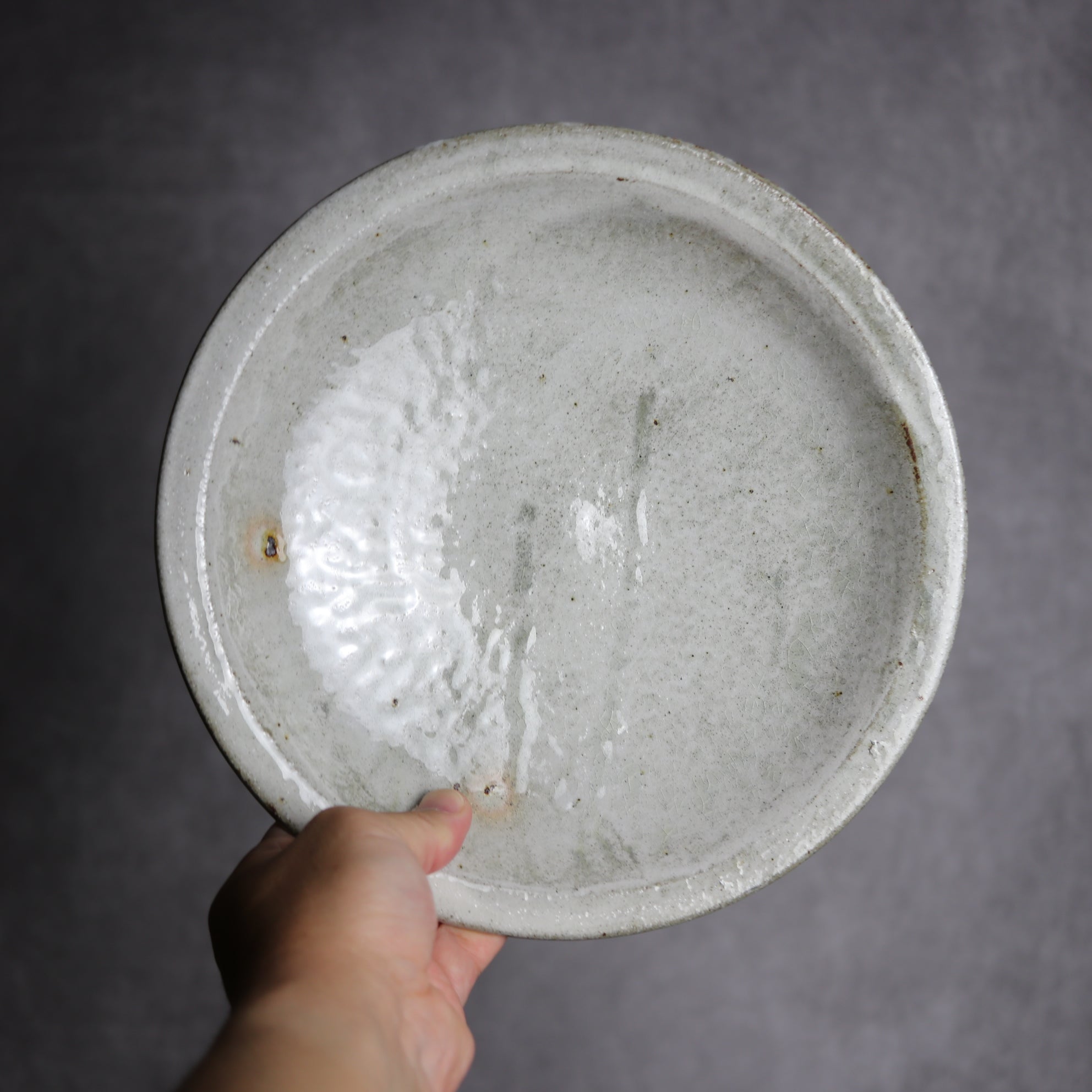 8寸リム丸皿1 白 やちむん 陶器 森製陶所