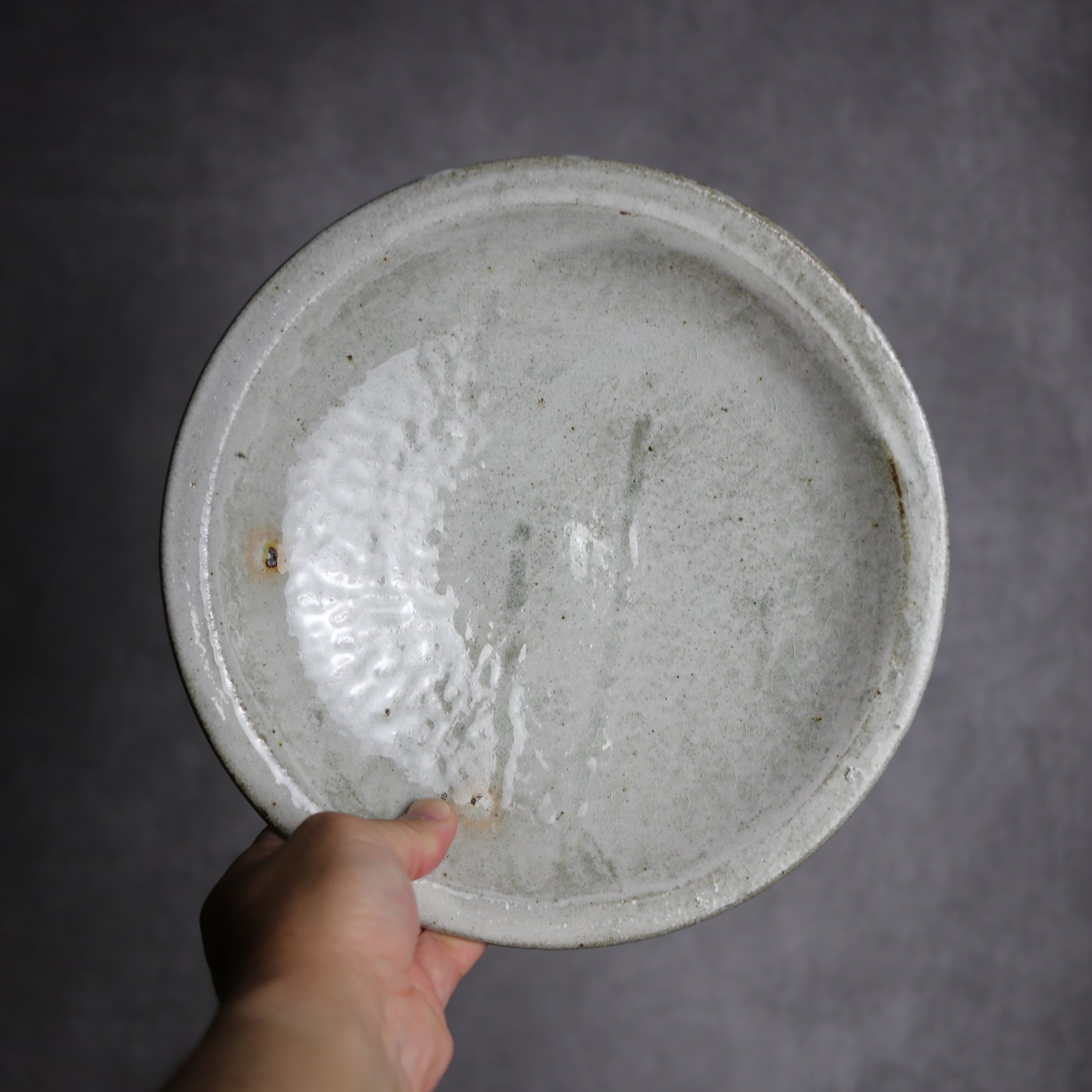 8寸リム丸皿1 白 やちむん 陶器 森製陶所