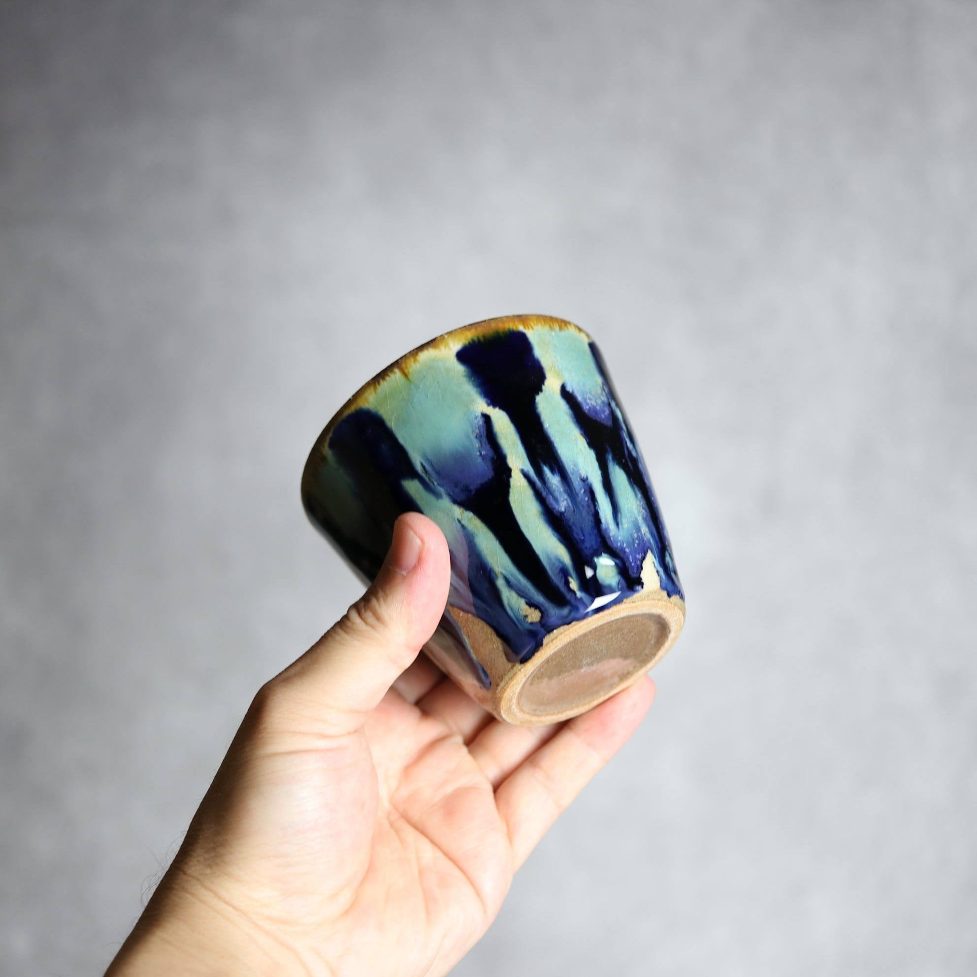 フリーカップ1 青三彩紋 やちむん 陶器 エドメ陶房 やちむん 陶器.