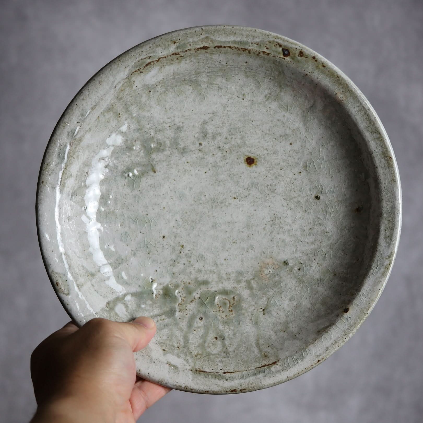 8寸リム丸皿2 白 やちむん 陶器 森製陶所 やちむん 陶器.