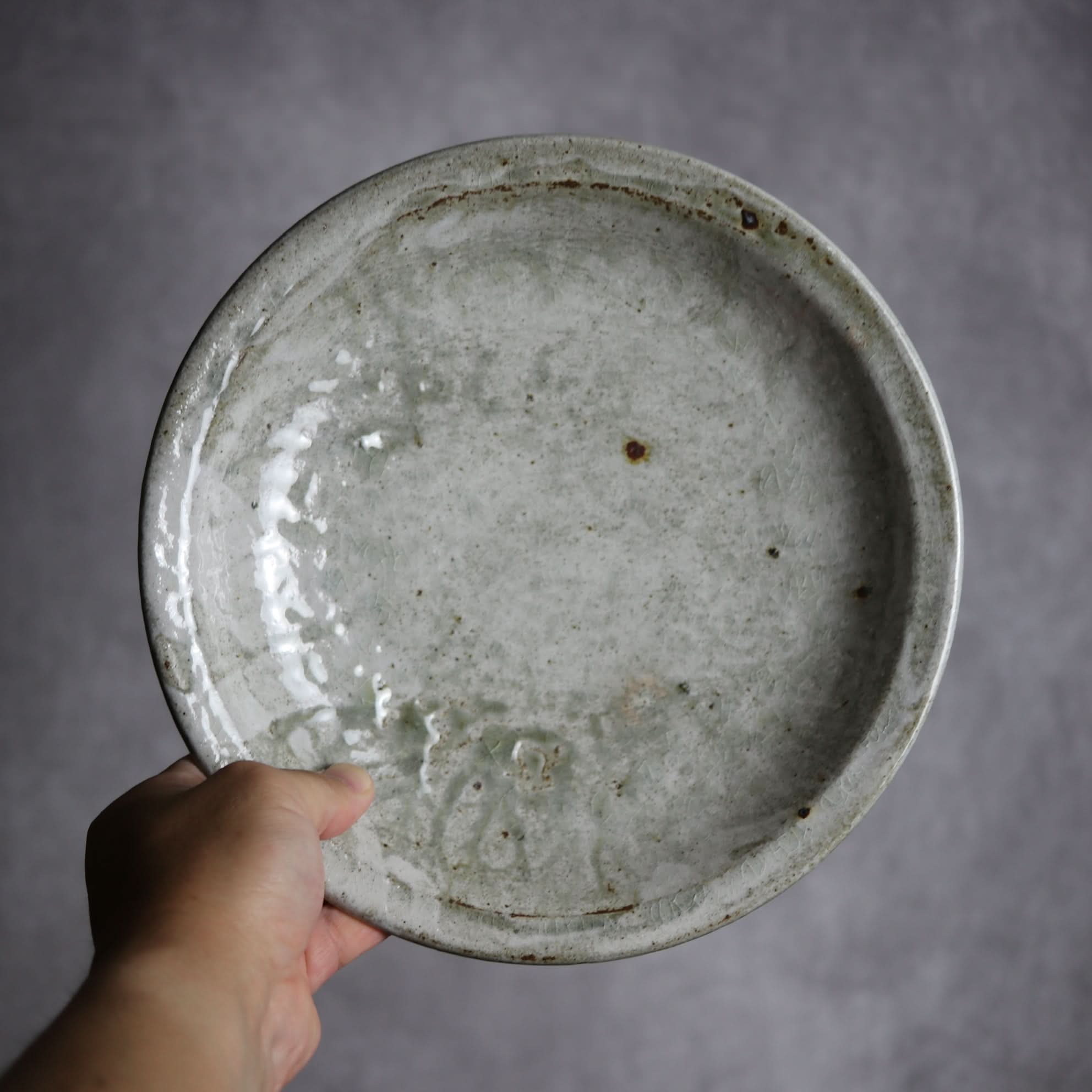 8寸リム丸皿2 白 やちむん 陶器 森製陶所 やちむん 陶器.