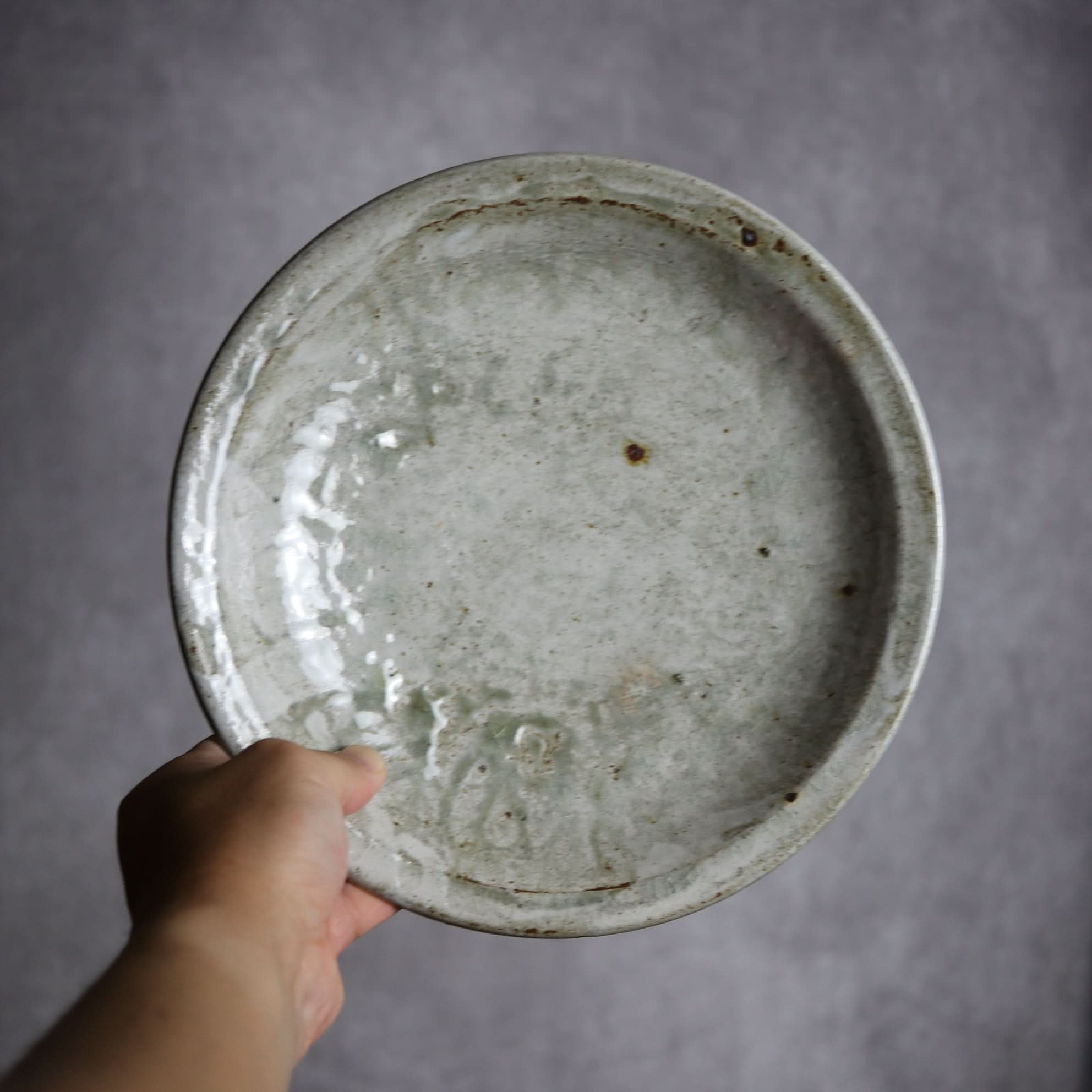 8寸リム丸皿2 白 やちむん 陶器 森製陶所 やちむん 陶器.