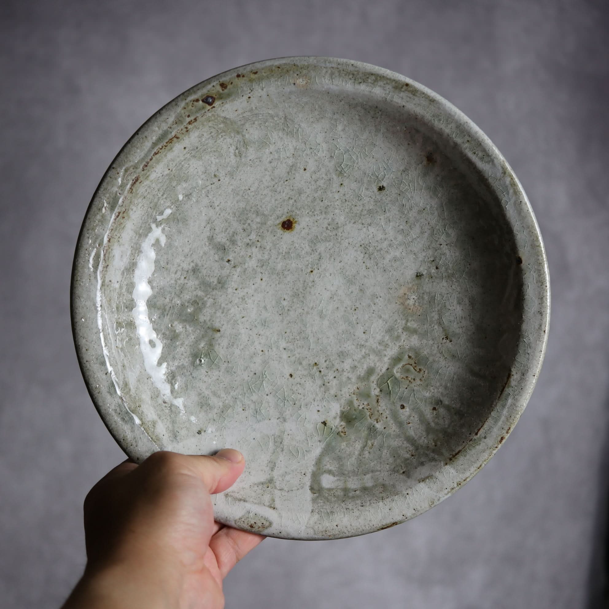 8寸リム丸皿2 白 やちむん 陶器 森製陶所 やちむん 陶器.