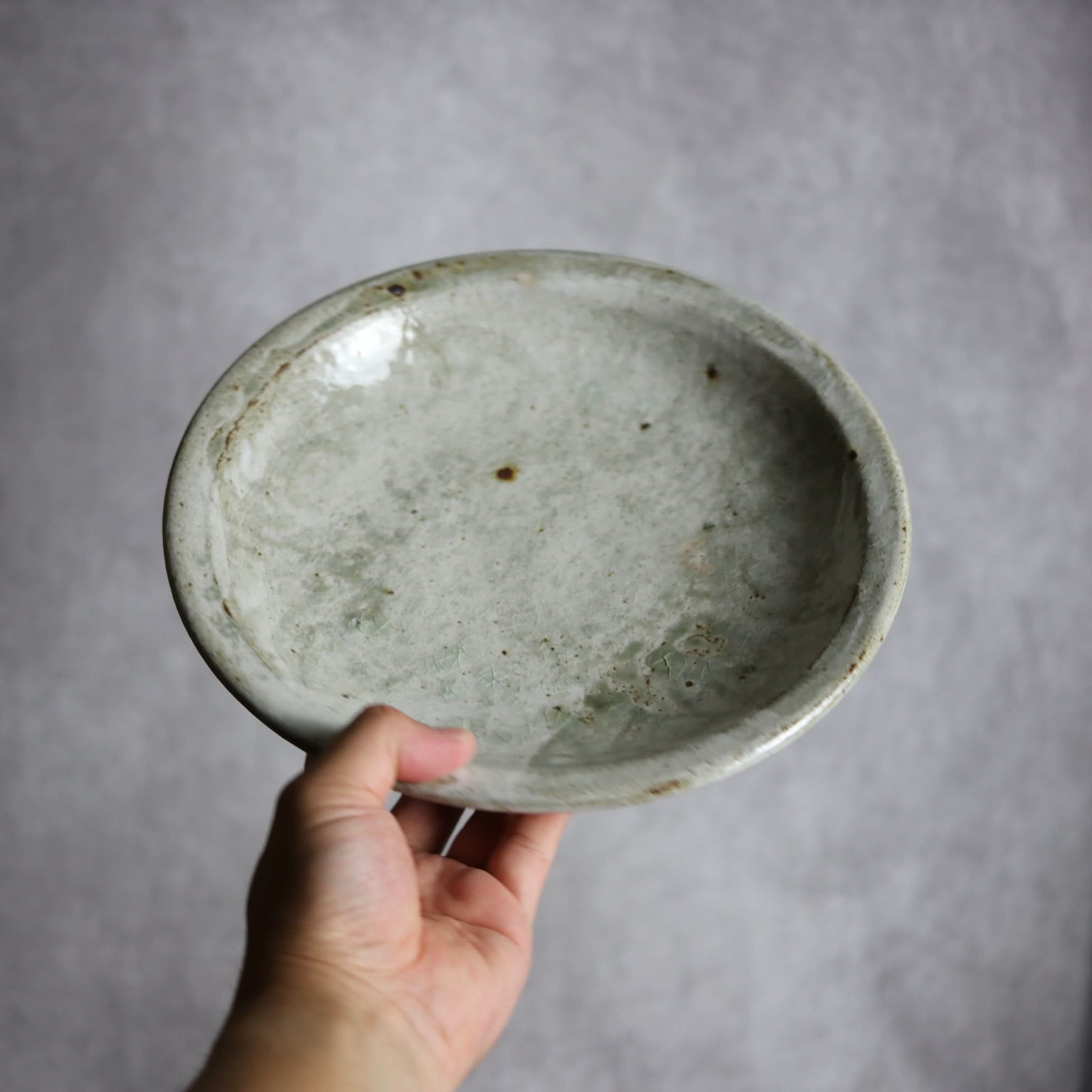 8寸リム丸皿2 白 やちむん 陶器 森製陶所 やちむん 陶器.