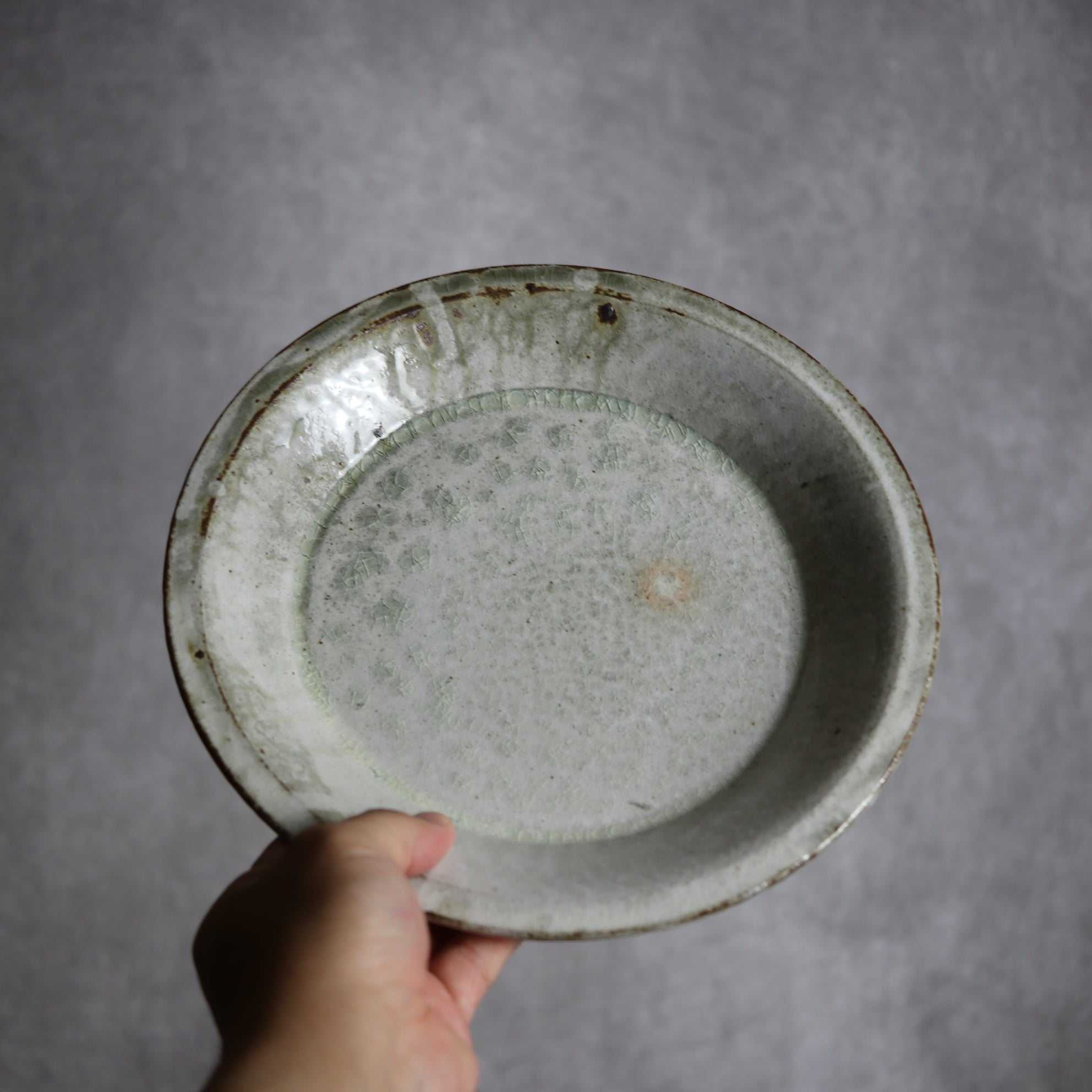 8寸リム平皿1 白 やちむん 陶器 森製陶所