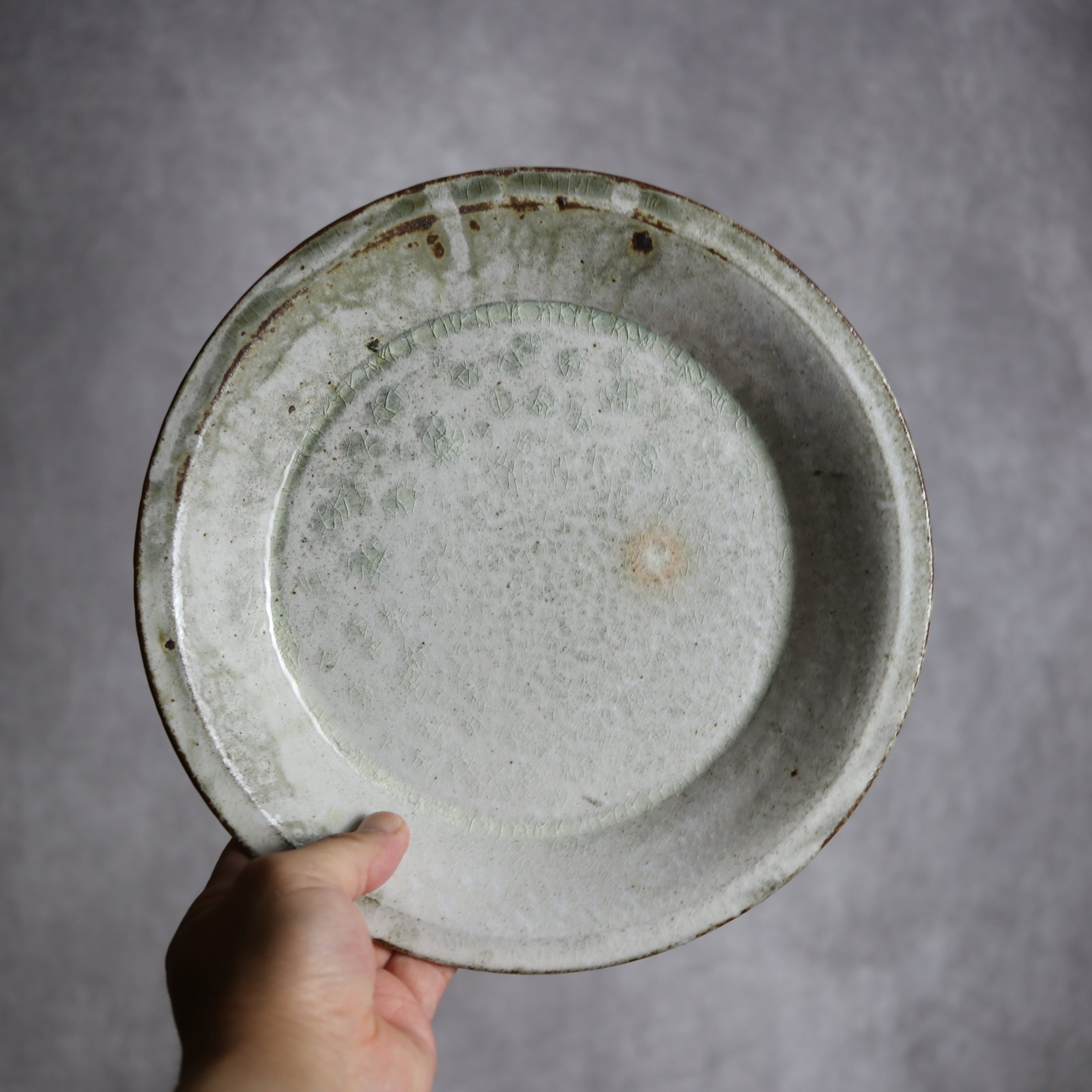 8寸リム平皿1 白 やちむん 陶器 森製陶所