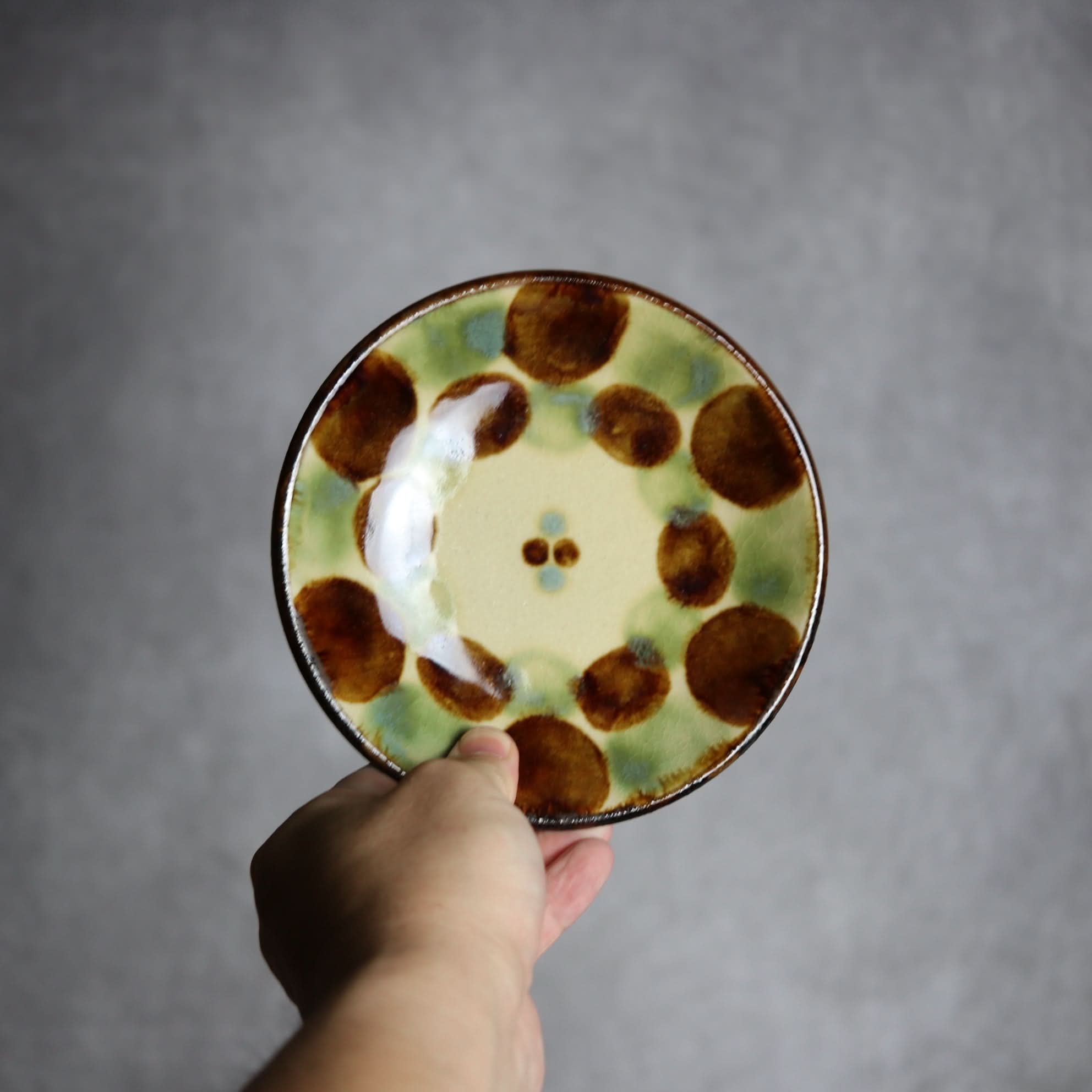 5寸皿1 三彩紋 やちむん 陶器 エドメ陶房 やちむん 陶器.