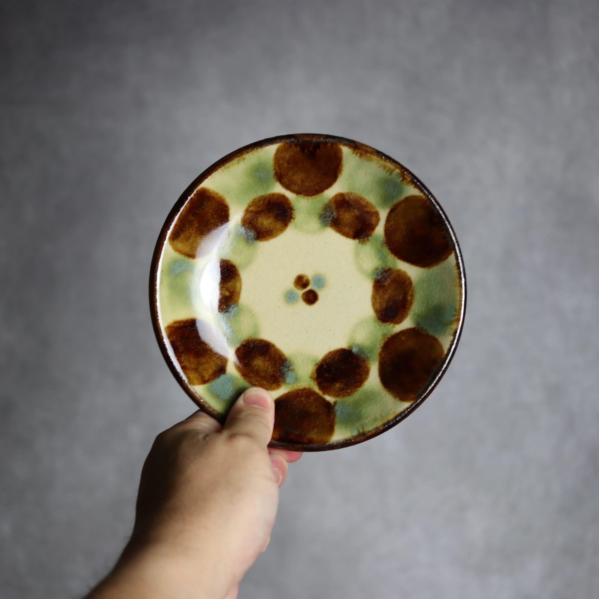 5寸皿1 三彩紋 やちむん 陶器 エドメ陶房 やちむん 陶器.