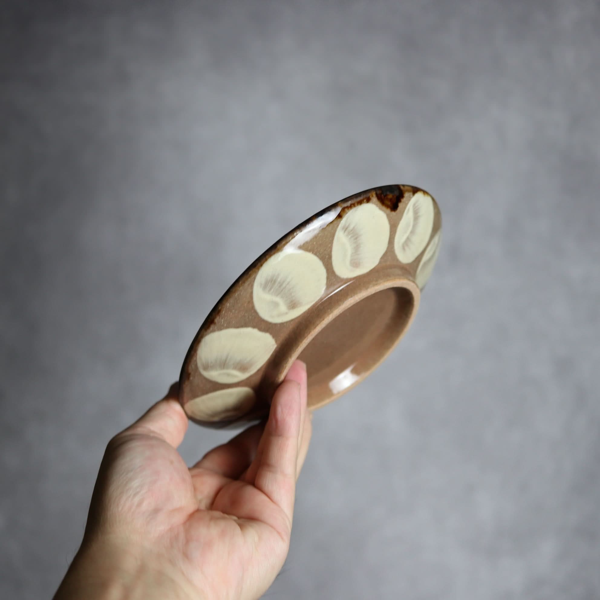 5寸皿1 ライン紋 やちむん 陶器 エドメ陶房 やちむん 陶器.