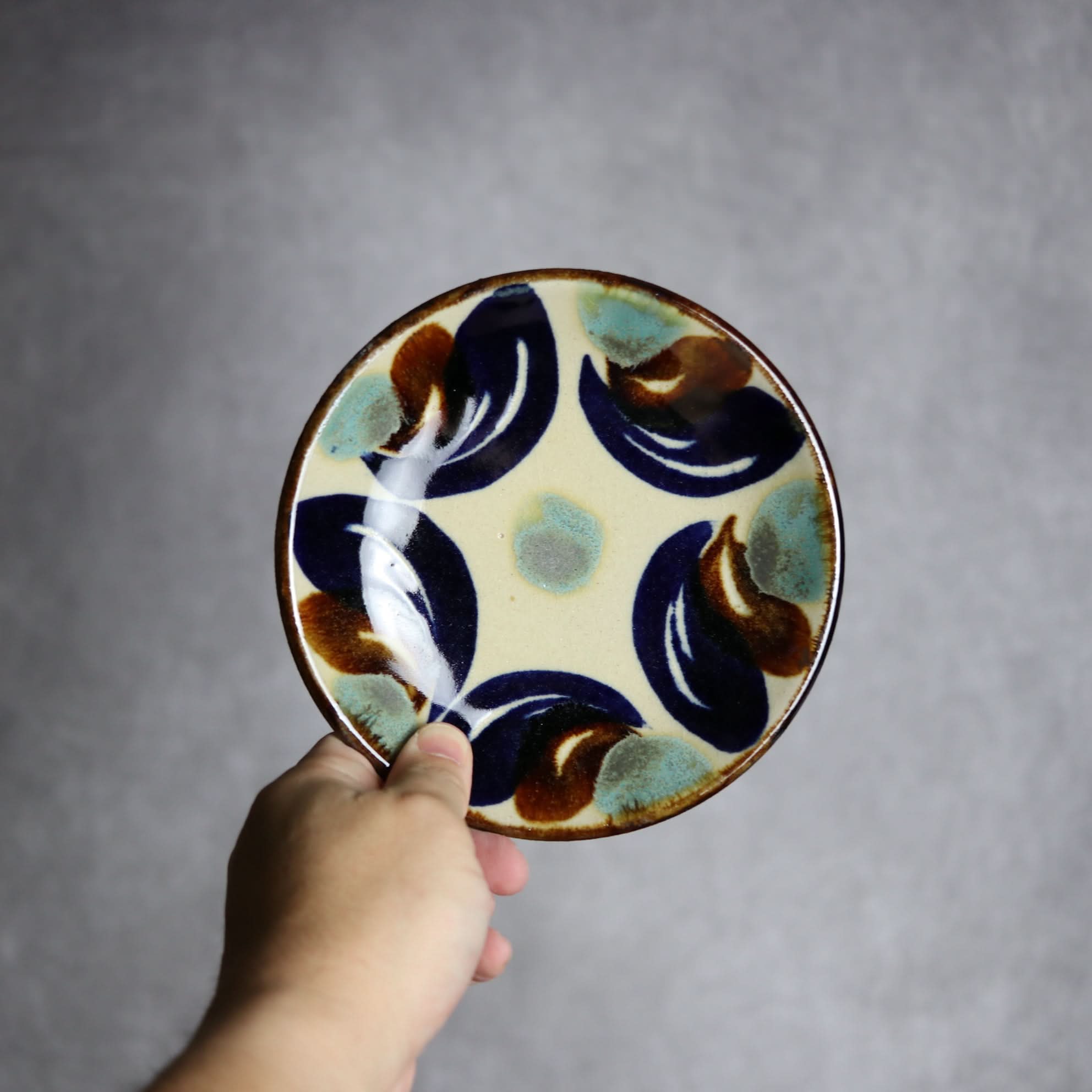 5寸皿1 風紋 やちむん 陶器 エドメ陶房 やちむん 陶器.