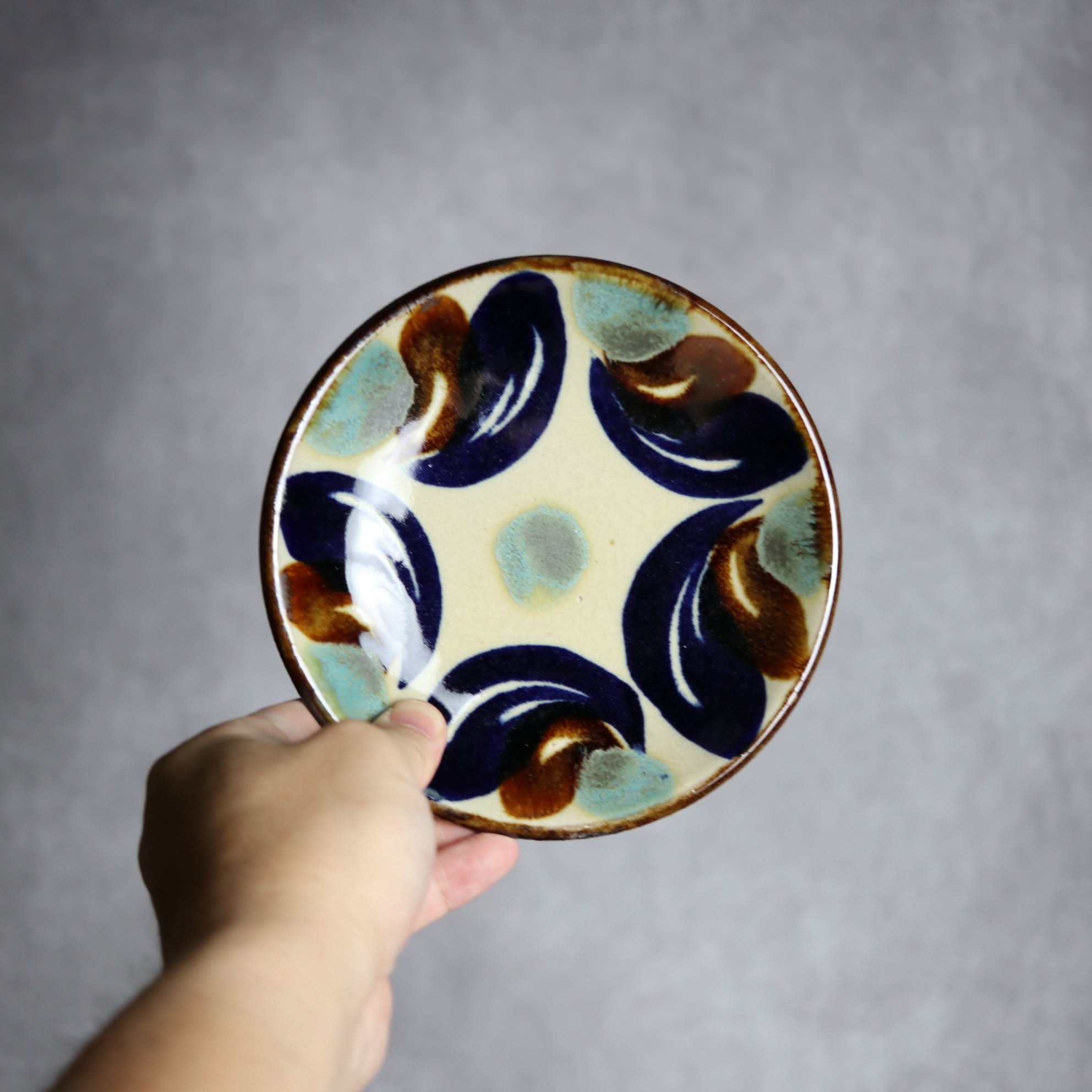 5寸皿1 風紋 やちむん 陶器 エドメ陶房 やちむん 陶器.