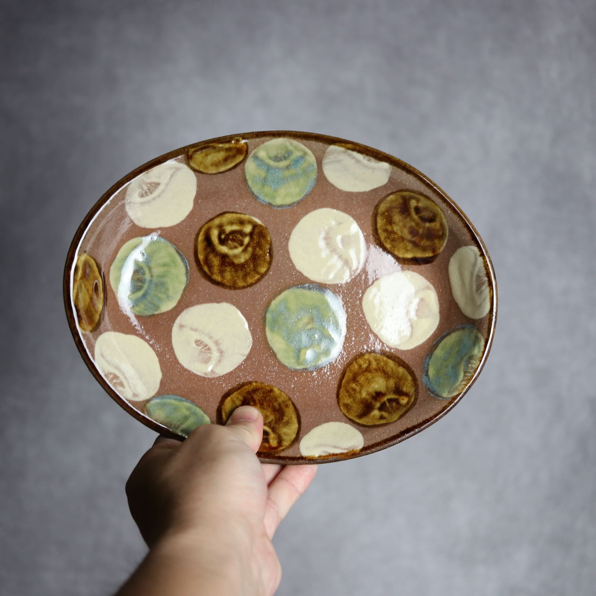 オーバル皿2 貝紋 やちむん 陶器 エドメ陶房 やちむん 陶器.