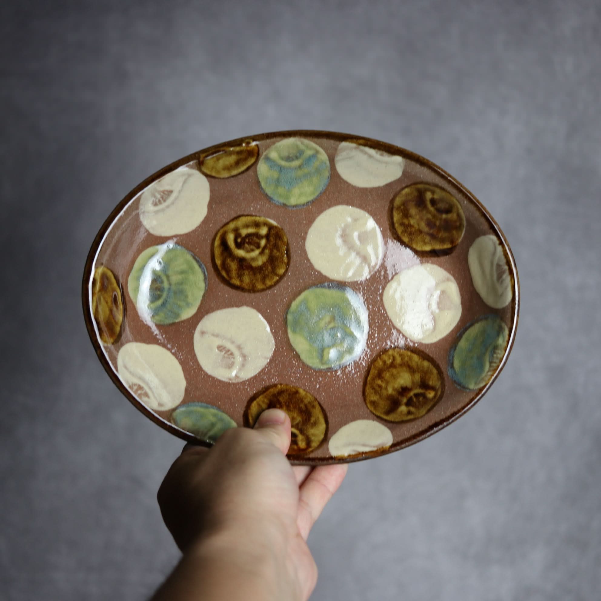 オーバル皿2 貝紋 やちむん 陶器 エドメ陶房 やちむん 陶器.