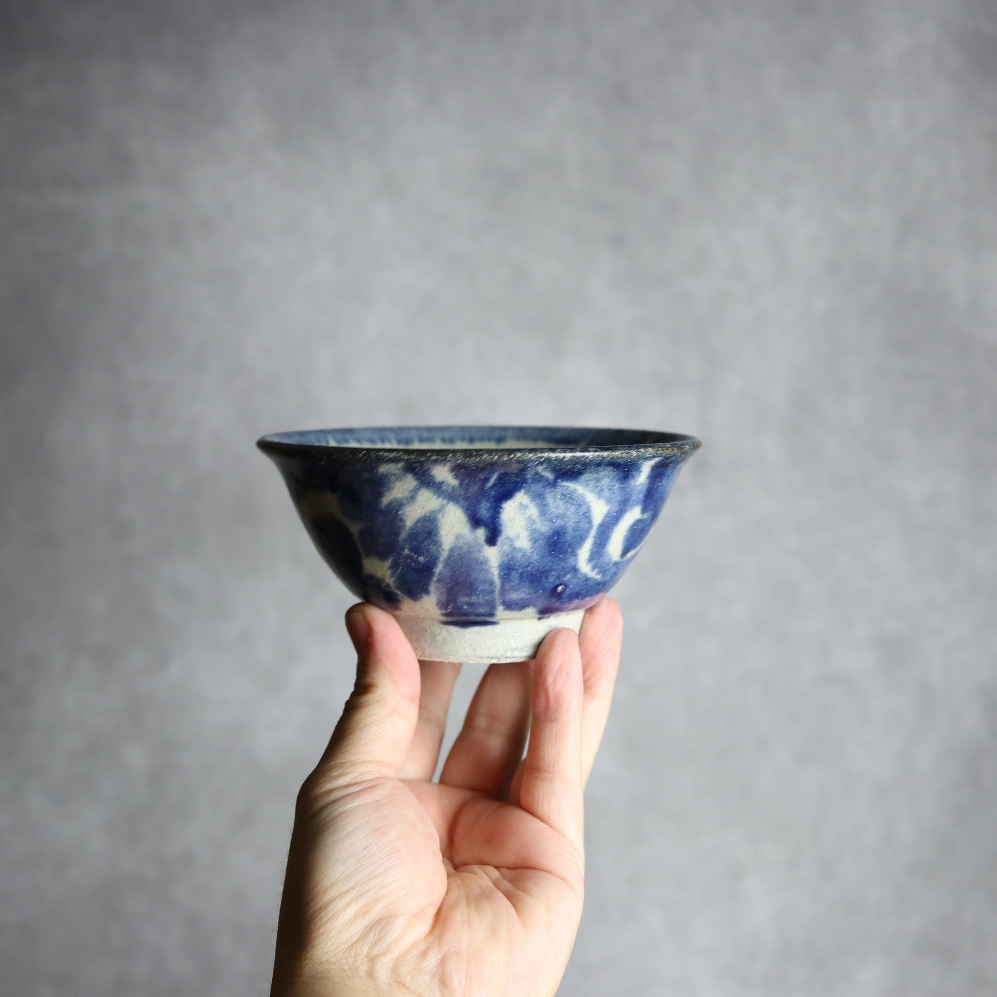 4寸マカイ1 呉須釉 唐草 やちむん 陶器 榮一工房