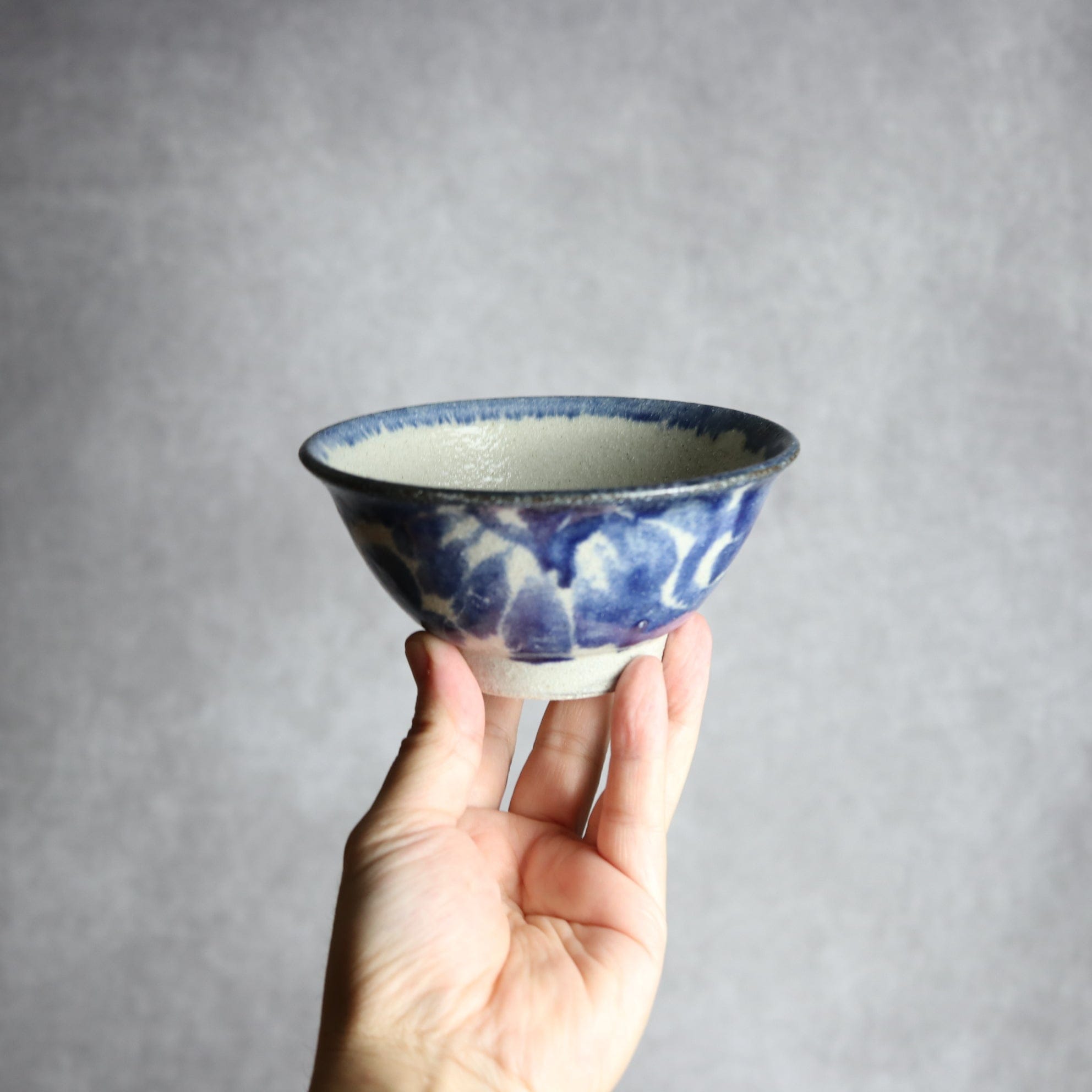 4寸マカイ1 呉須釉 唐草 やちむん 陶器 榮一工房