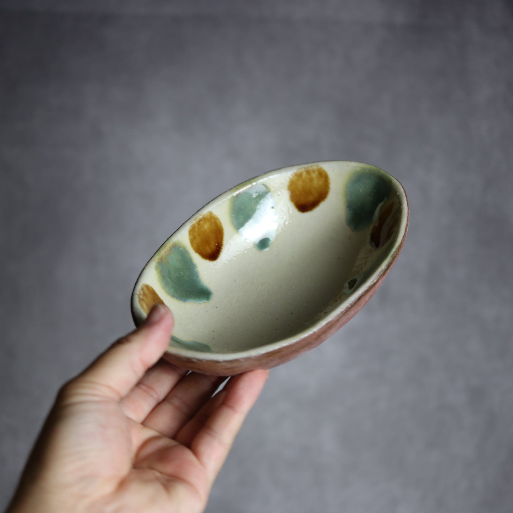 楕円皿1 三彩 やちむん 陶器 漂窯 陶器.