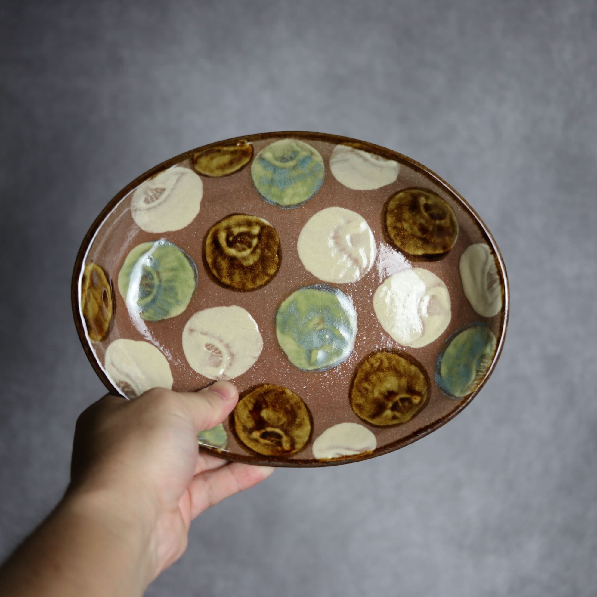 オーバル皿2 貝紋 やちむん 陶器 エドメ陶房 やちむん 陶器.