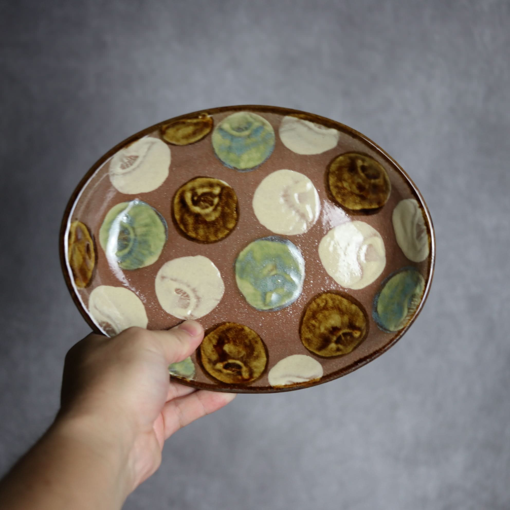 オーバル皿2 貝紋 やちむん 陶器 エドメ陶房 やちむん 陶器.