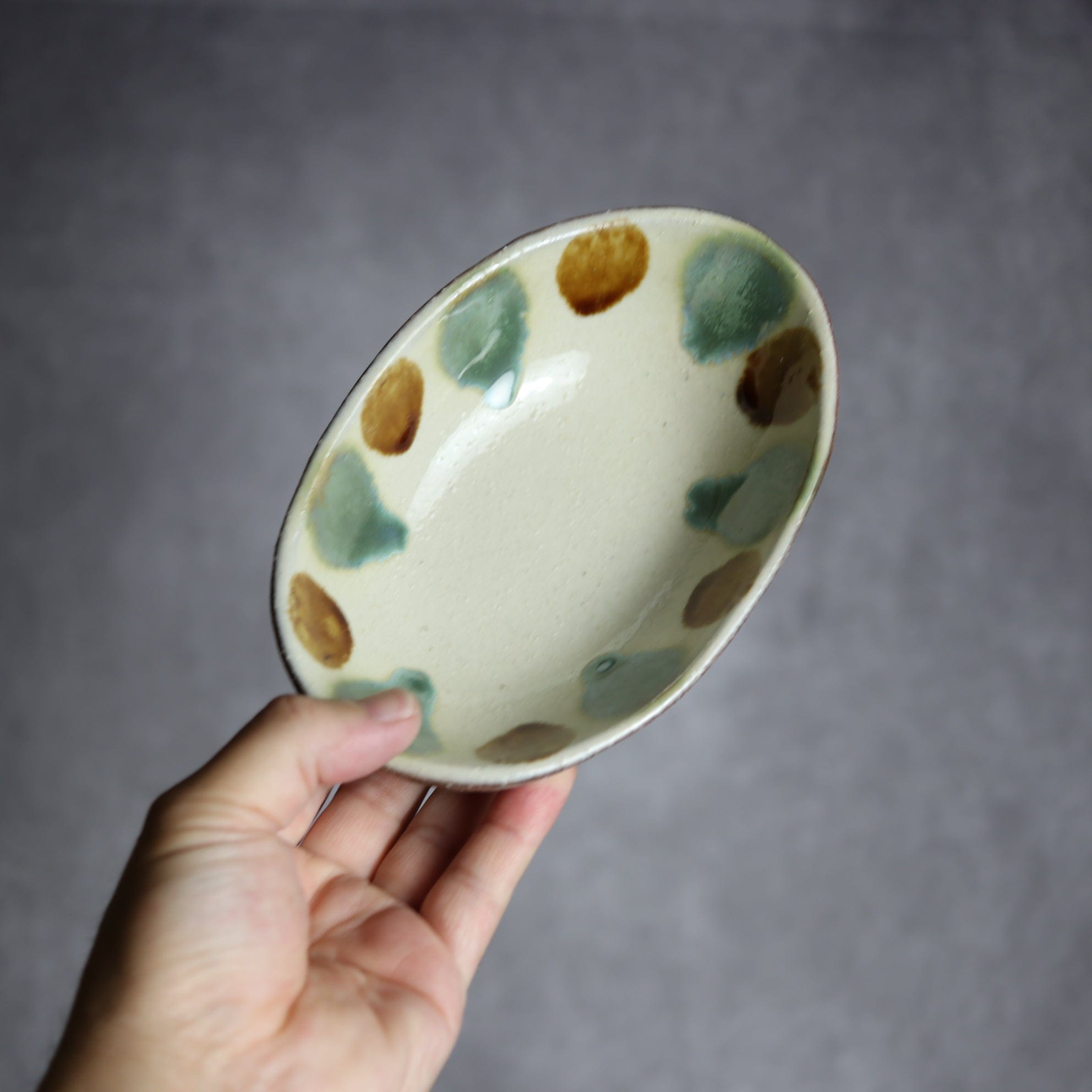 楕円皿1 三彩 やちむん 陶器 漂窯 陶器.