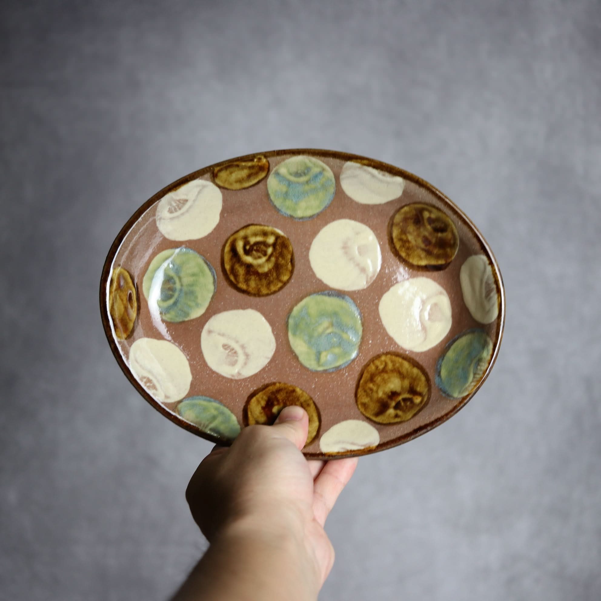 オーバル皿2 貝紋 やちむん 陶器 エドメ陶房 やちむん 陶器.