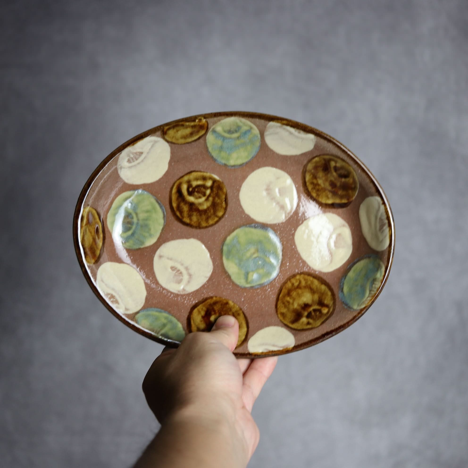 オーバル皿2 貝紋 やちむん 陶器 エドメ陶房 やちむん 陶器.