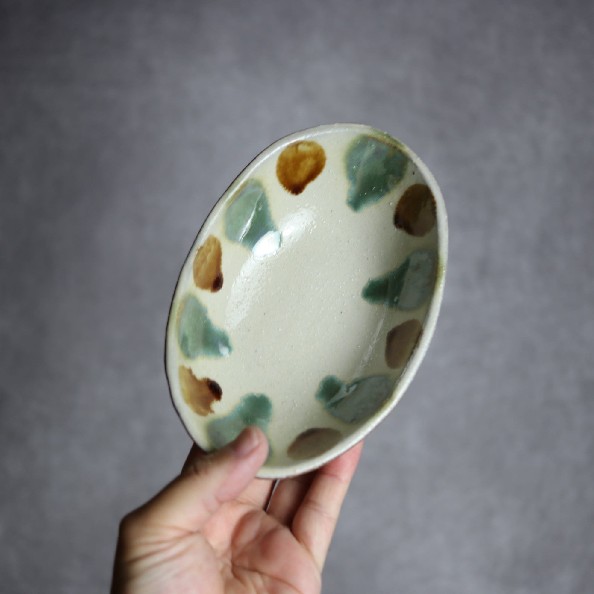 楕円皿2 三彩 やちむん 陶器 漂窯 陶器.