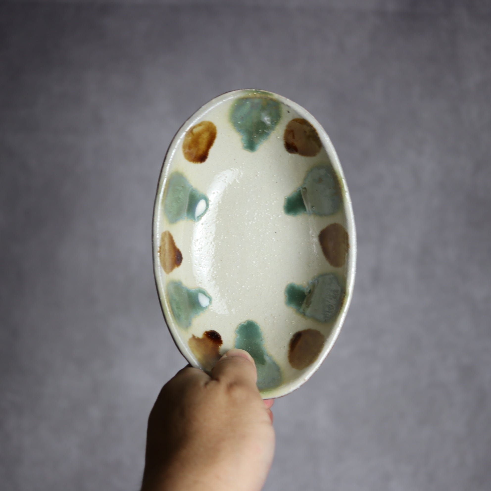 楕円皿2 三彩 やちむん 陶器 漂窯 陶器.