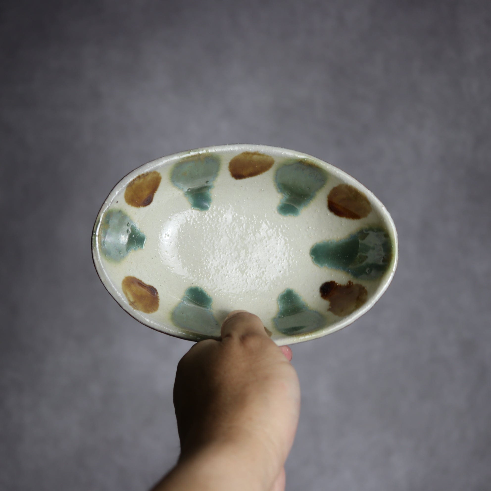 楕円皿2 三彩 やちむん 陶器 漂窯 陶器.