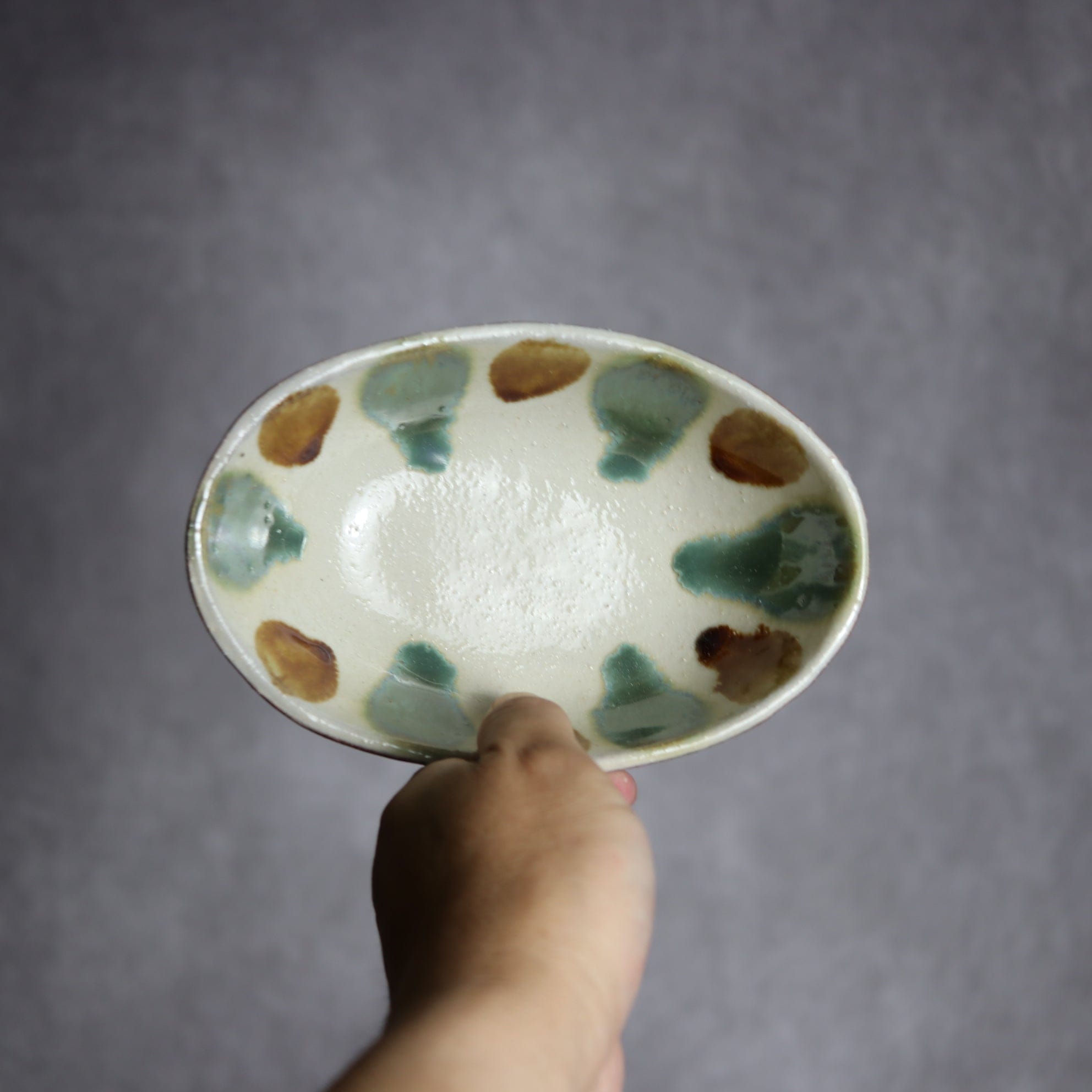 楕円皿2 三彩 やちむん 陶器 漂窯 陶器.