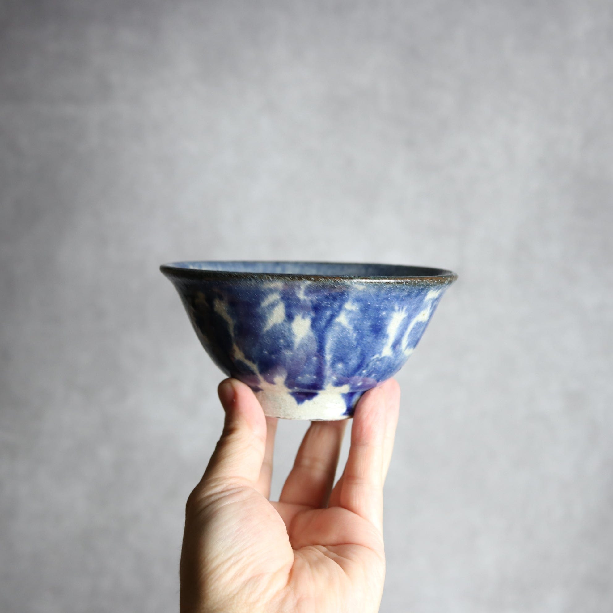 4寸マカイ2 呉須釉 唐草 やちむん 陶器 榮一工房