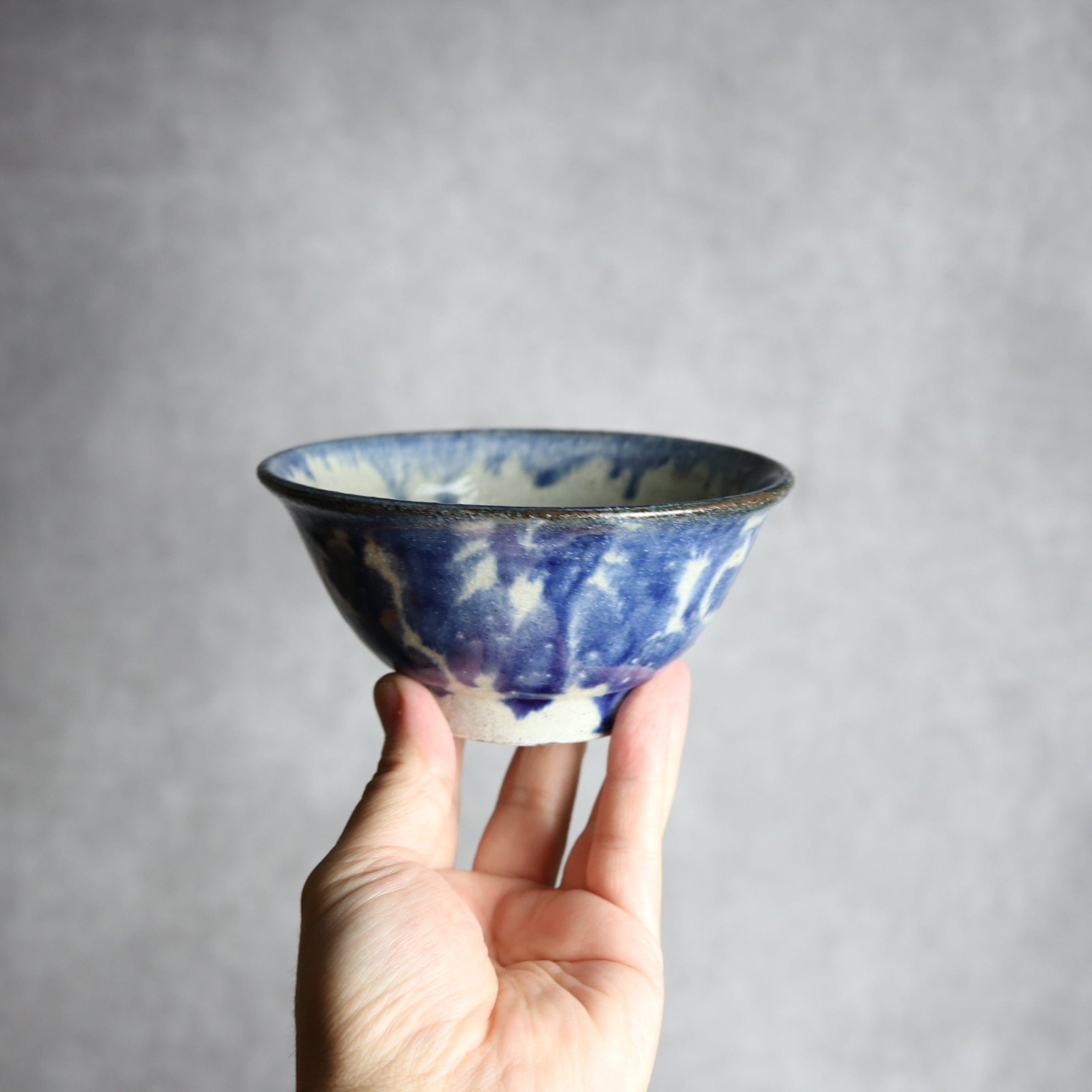 4寸マカイ2 呉須釉 唐草 やちむん 陶器 榮一工房