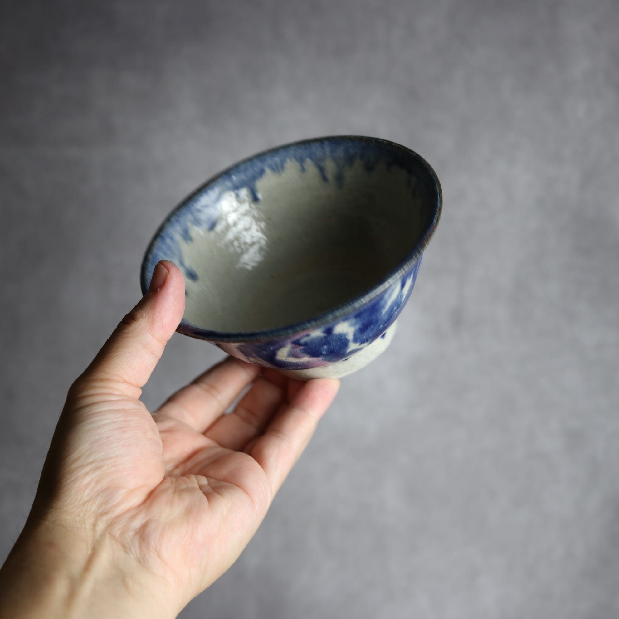 4寸マカイ2 呉須釉 唐草 やちむん 陶器 榮一工房