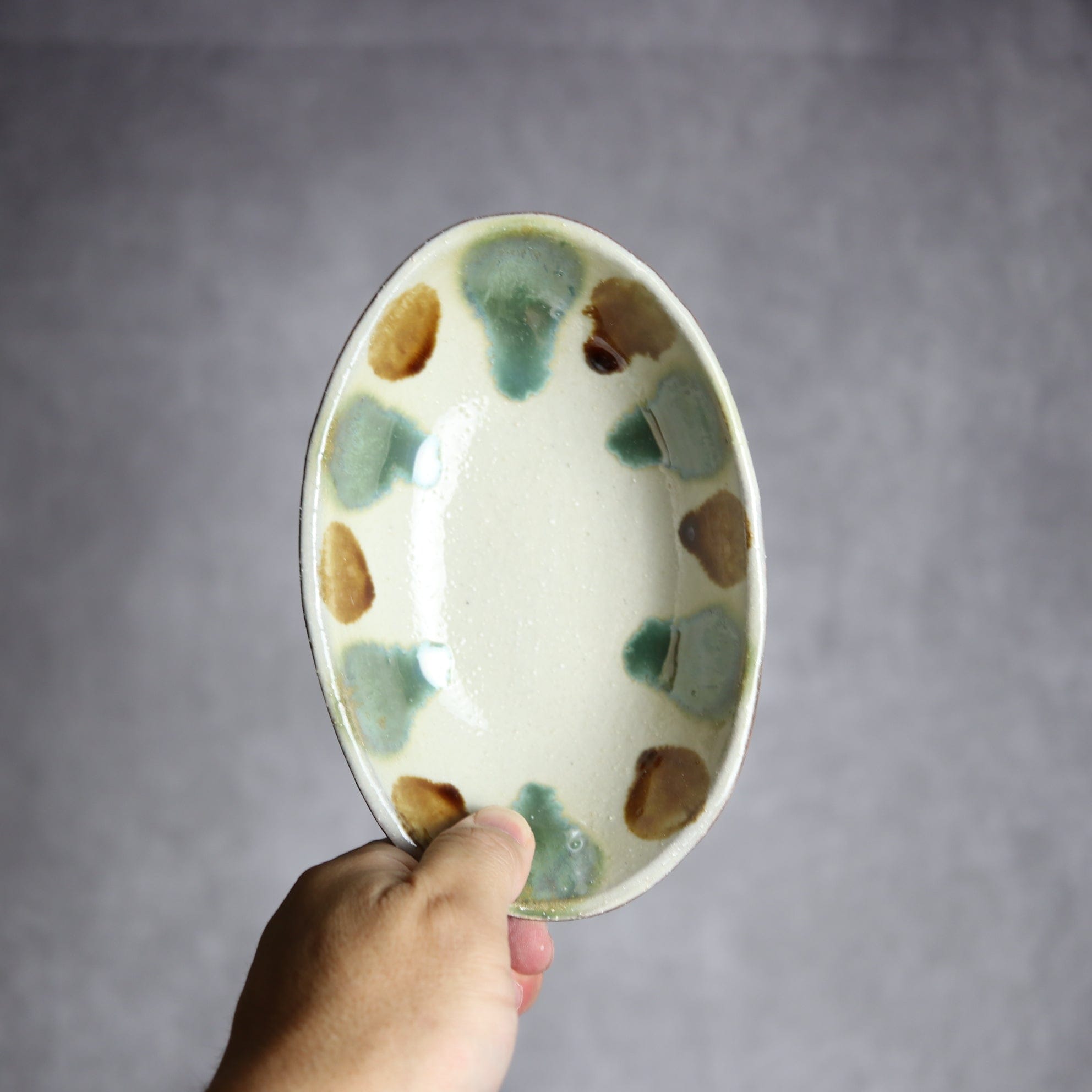 楕円皿2 三彩 やちむん 陶器 漂窯 陶器.