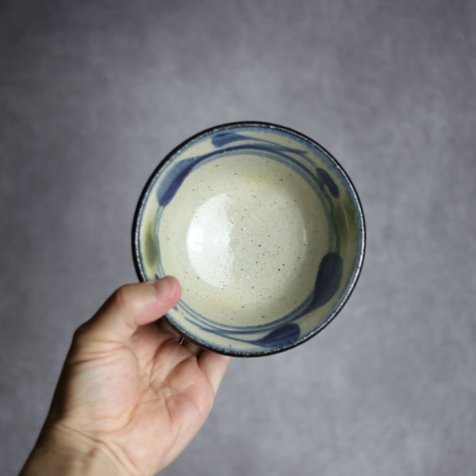 4寸マカイ 青 緑 唐草柄 やちむん 陶器 陶芸こまがた やちむん 陶器.