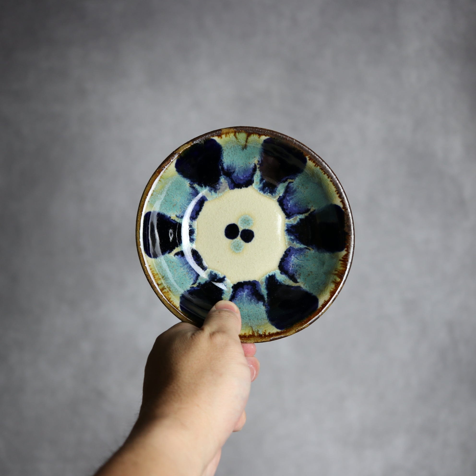 小鉢1 青三彩紋 やちむん 陶器 エドメ陶房 やちむん 陶器.