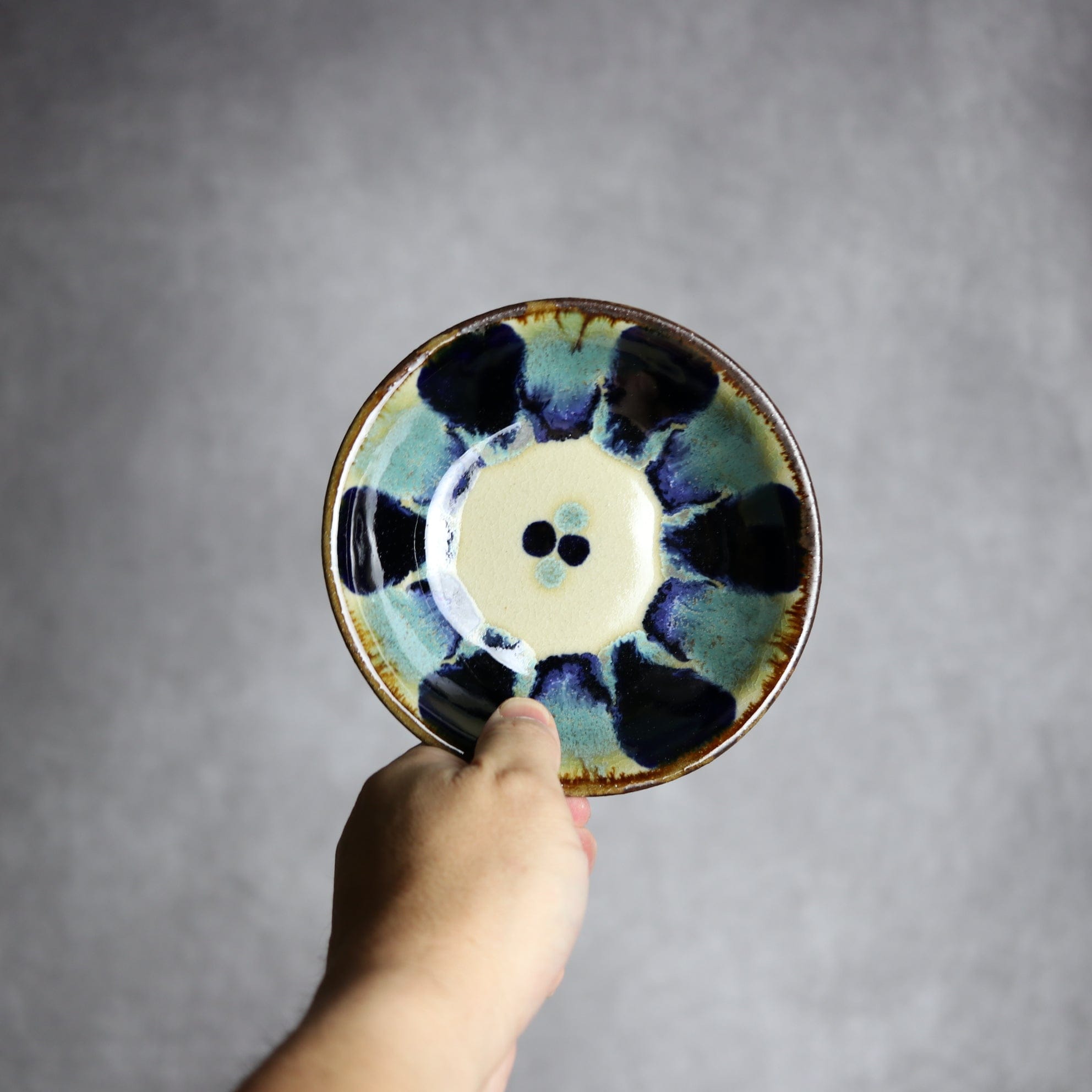 小鉢1 青三彩紋 やちむん 陶器 エドメ陶房 やちむん 陶器.